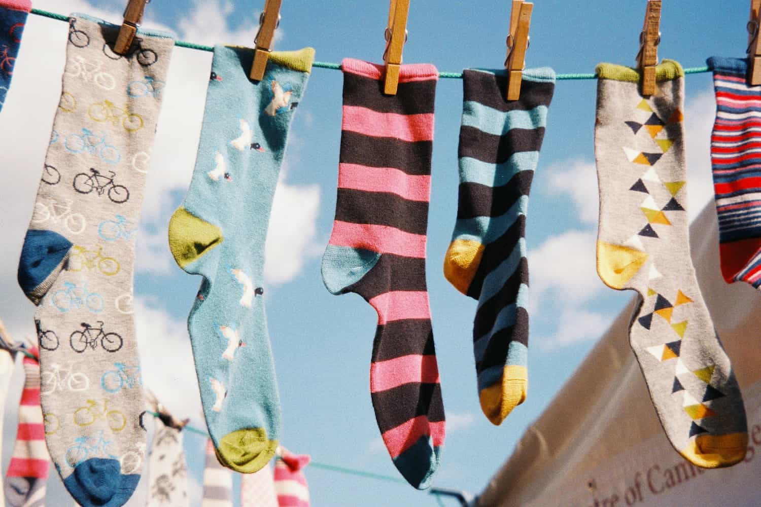 Drying washed socks