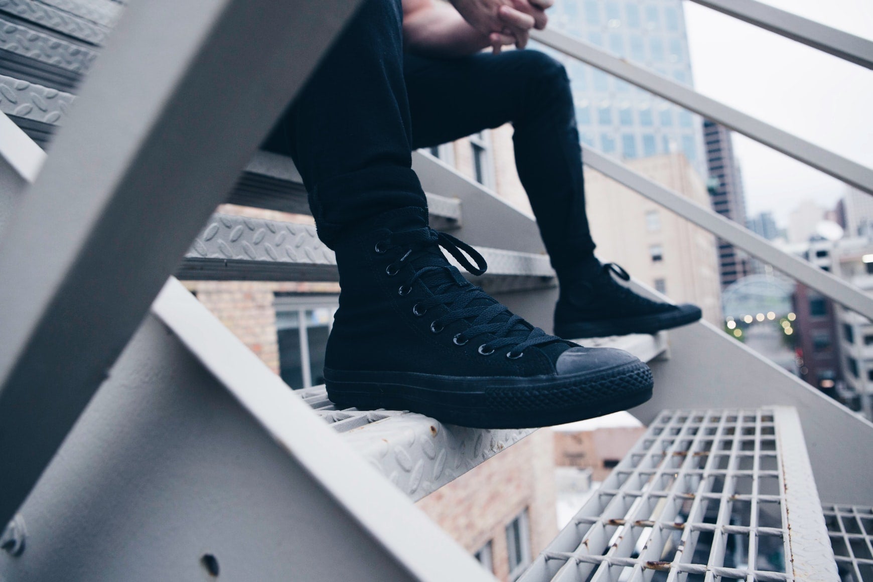 All fashion black sneakers men