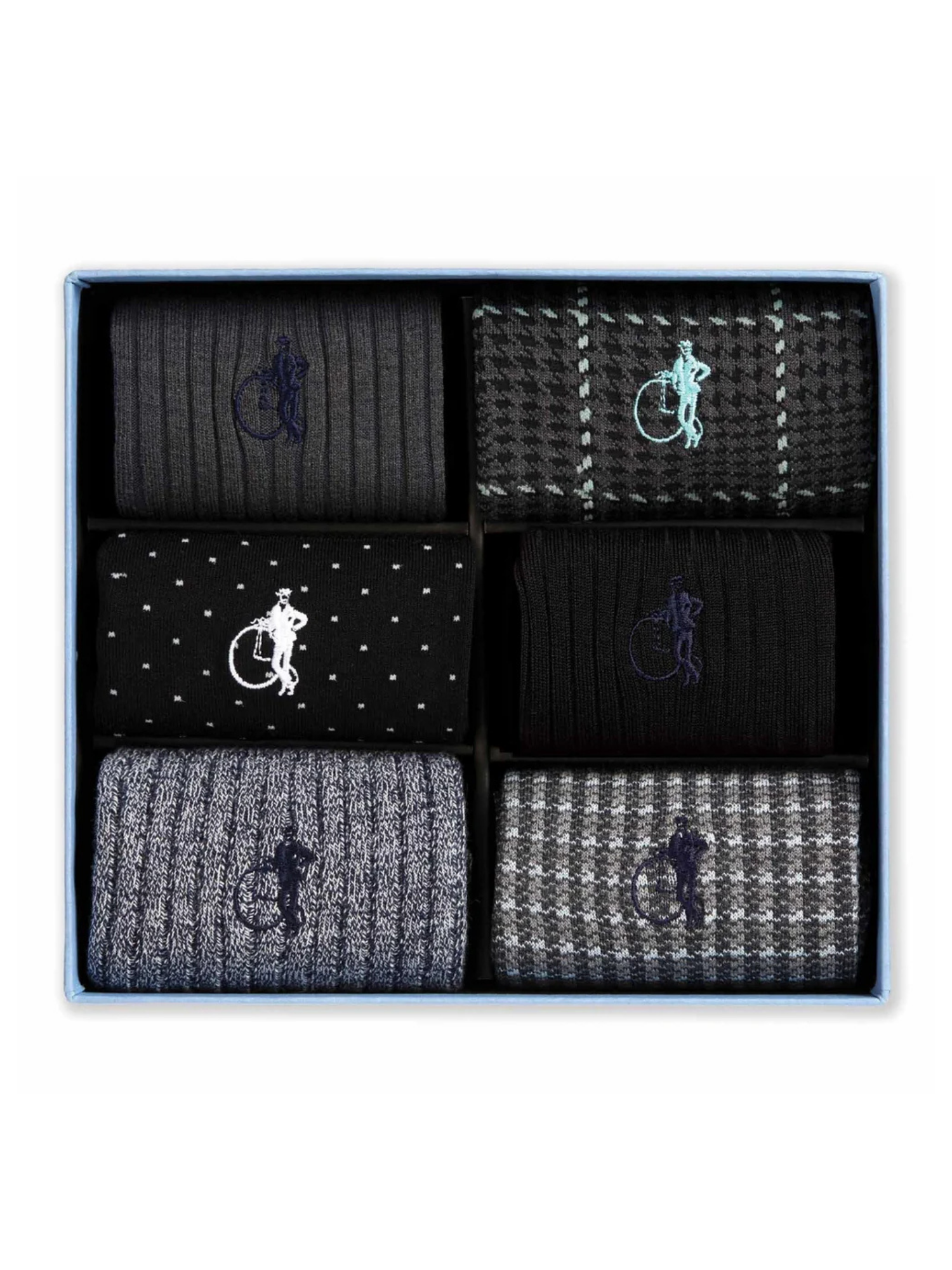 London Sock Co. Dash of Class Black - 6 Pairs
