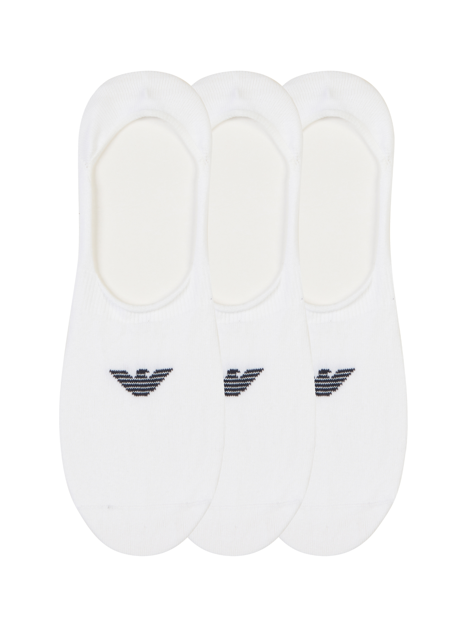 Emporio Armani Casual Cotton 3-Pack Footie Socks