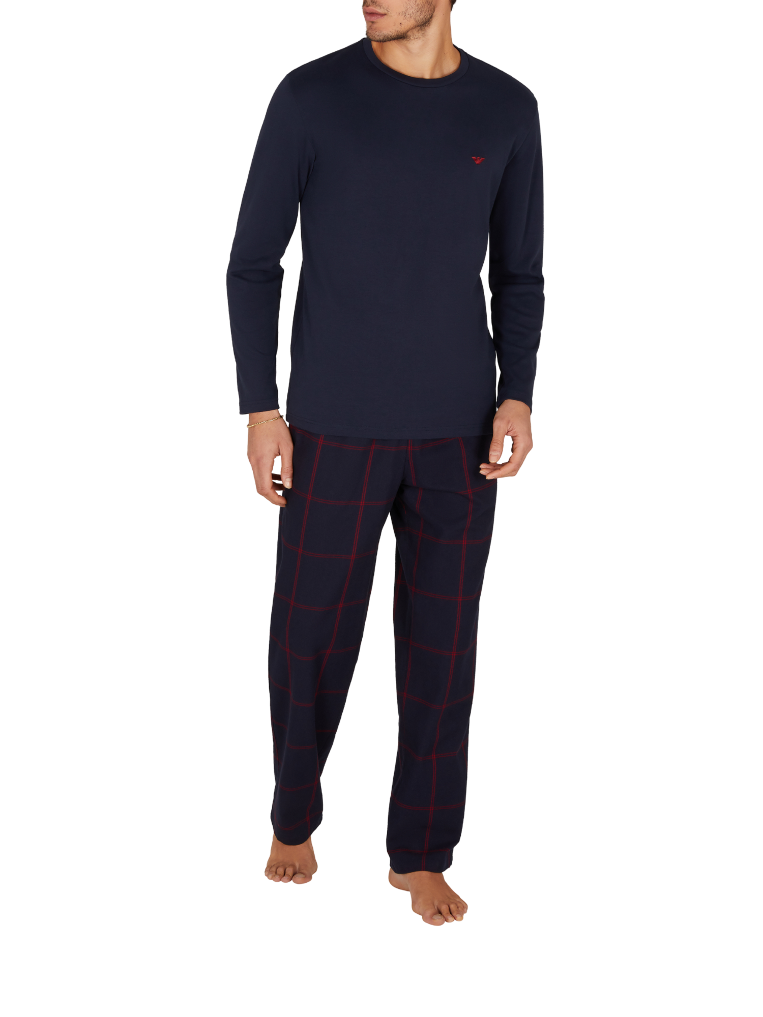 Emporio Armani Tartan Flannel Long Pyjama Set