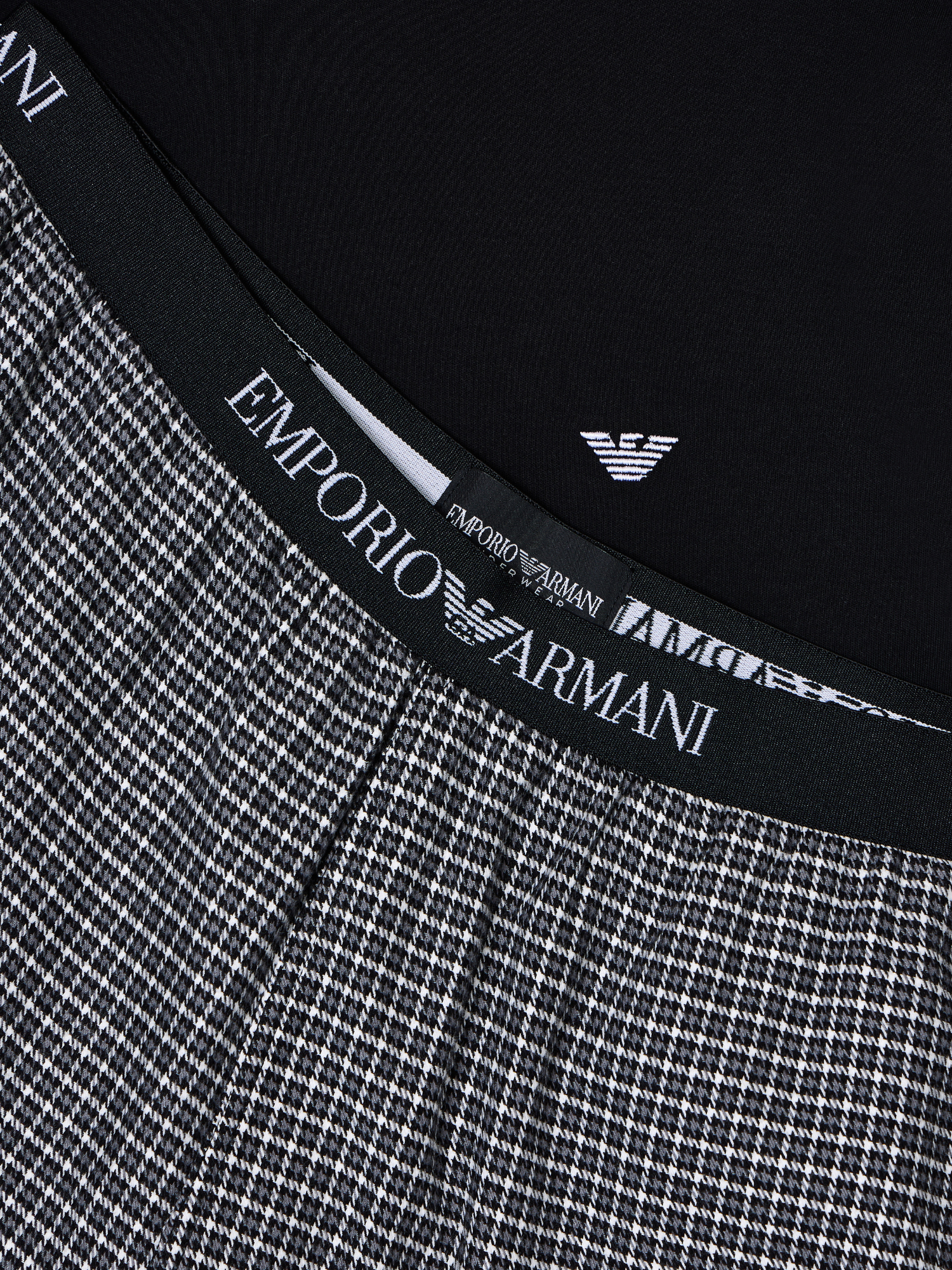 Emporio Armani Yarn Dyed Woven Long Pyjama Set