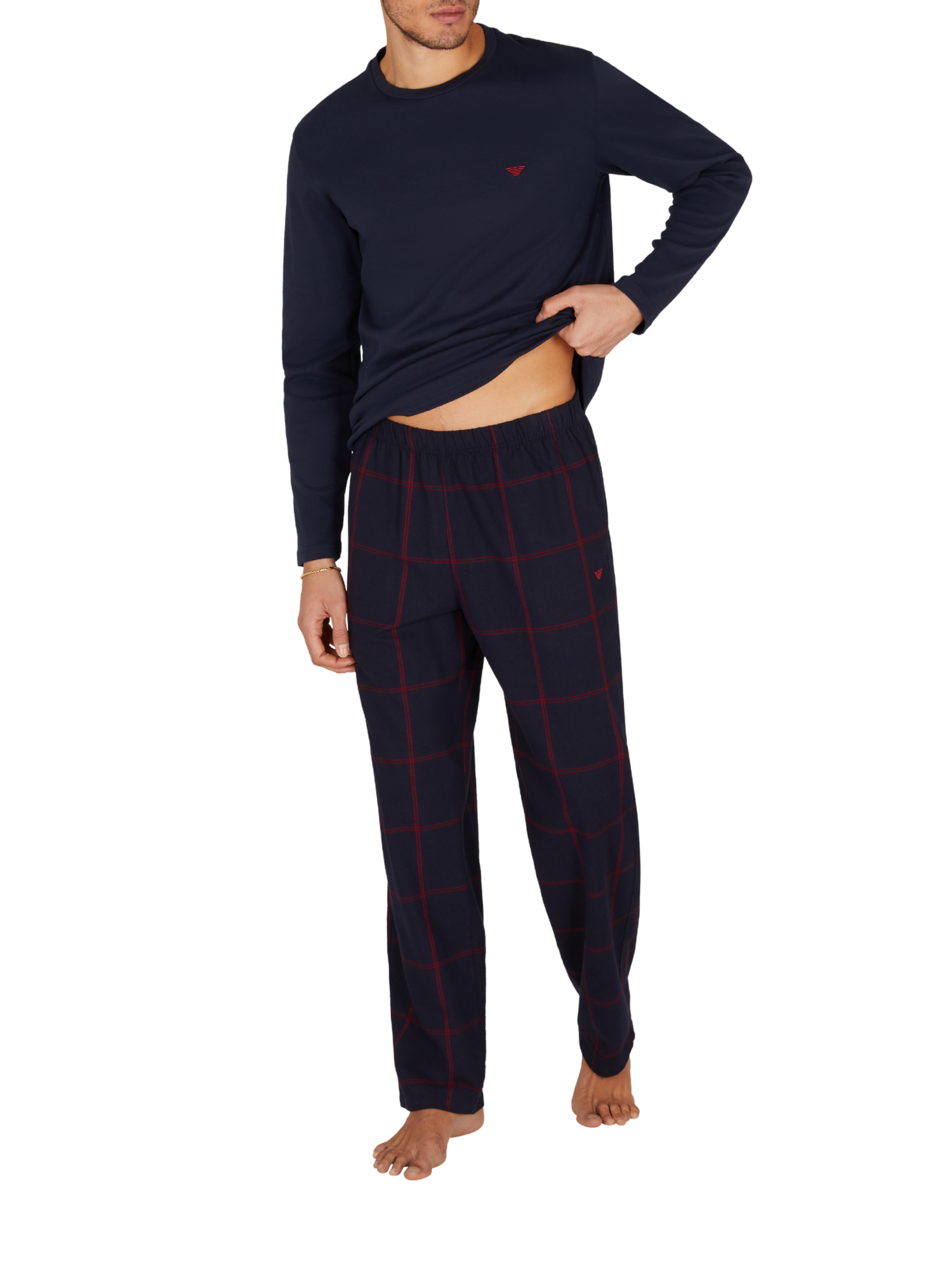Emporio Armani Tartan Flannel Long Pyjama Set