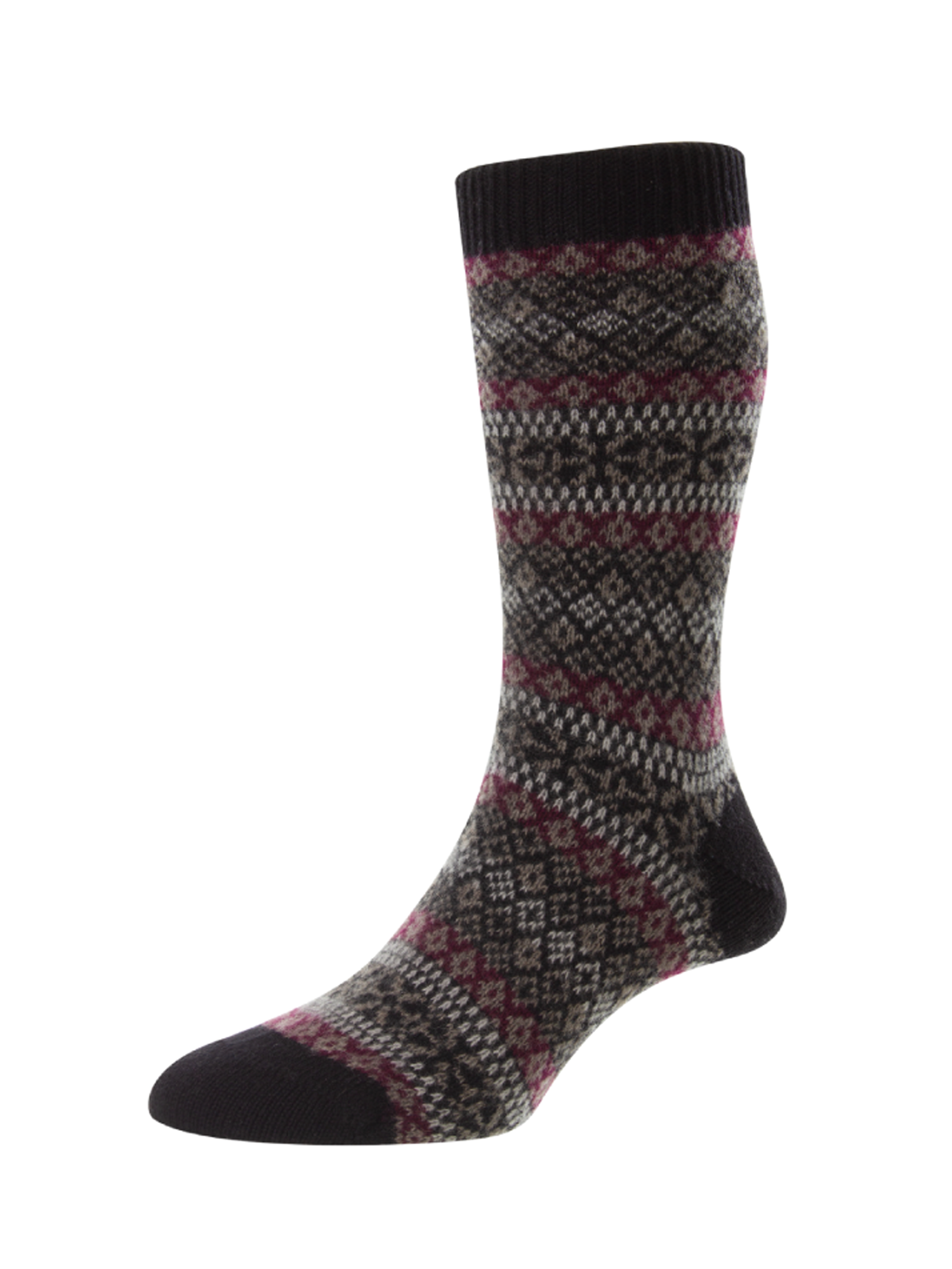 Pantherella Men's Sherborne Fair Isle Cashmere Sock