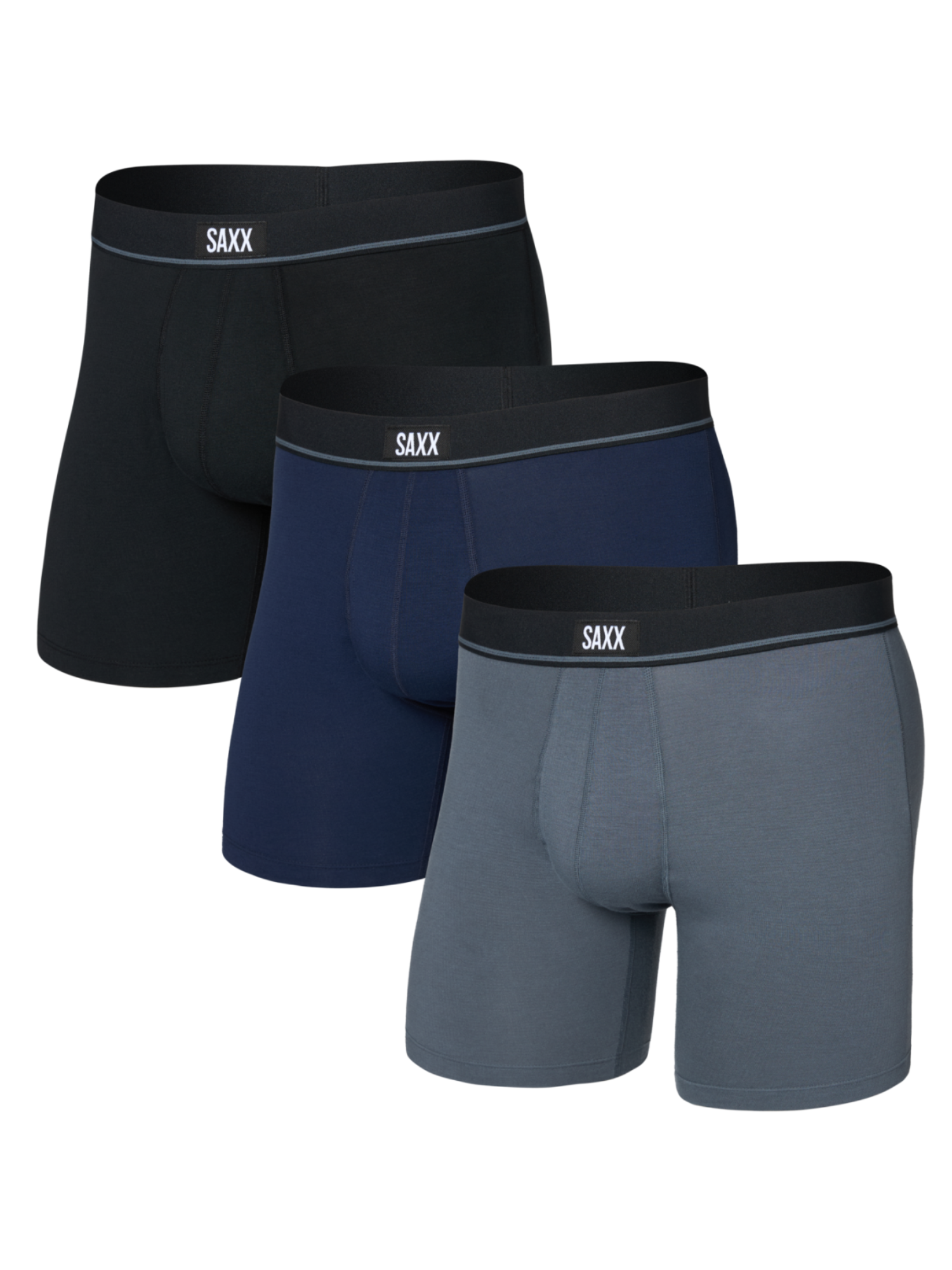SAXX Men's 3 Pack Boxer Brief Essential Cotton Fly