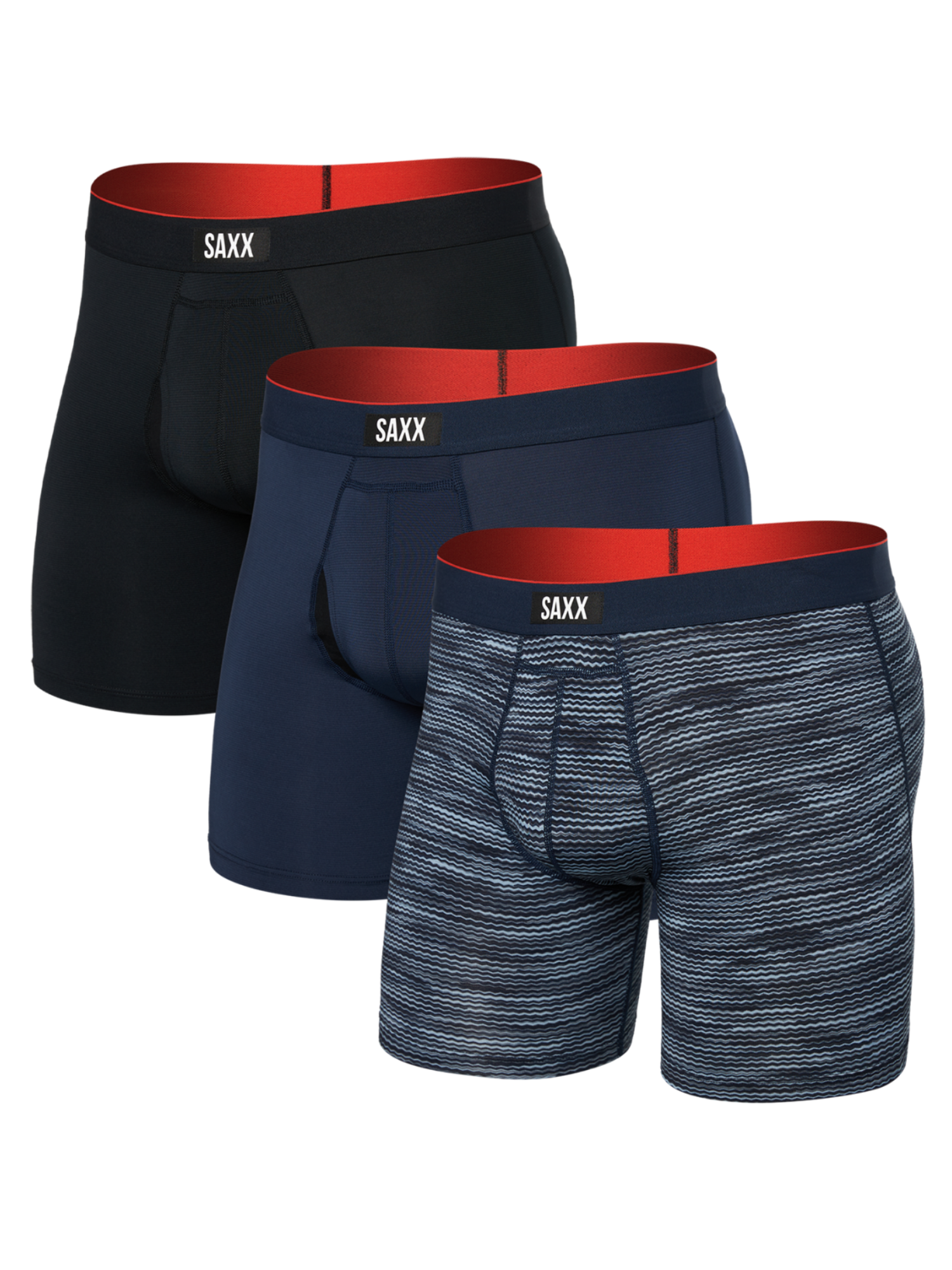 SAXX Men's 3 Pack Multi-Sport Mesh Boxer Brief Fly