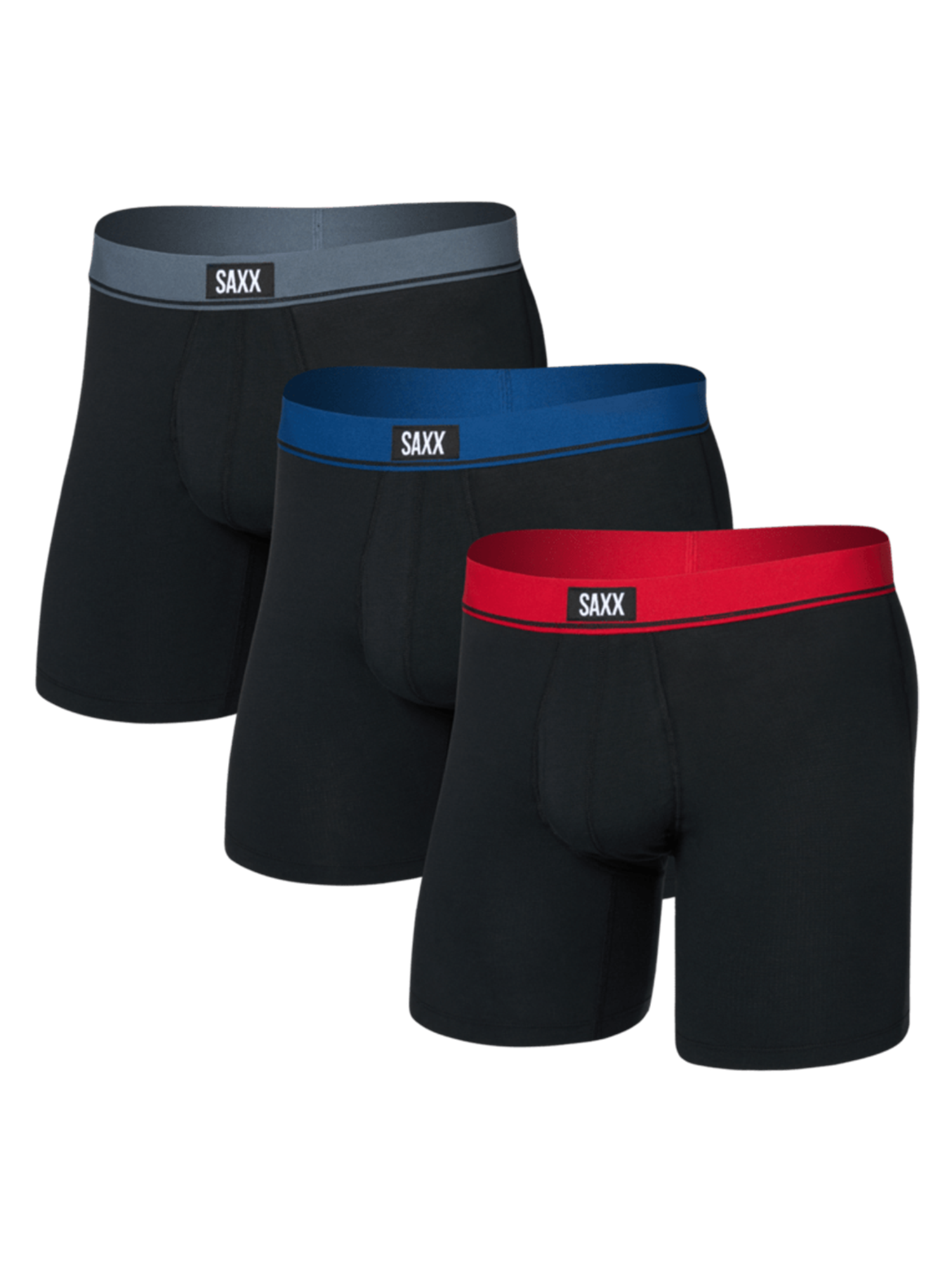 SAXX Men's 3 Pack Boxer Brief Essential Cotton Fly