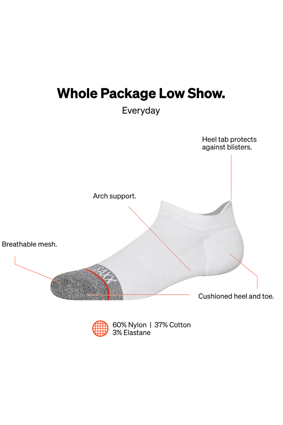 SAXX 3 Pack Men's Ankle Sock