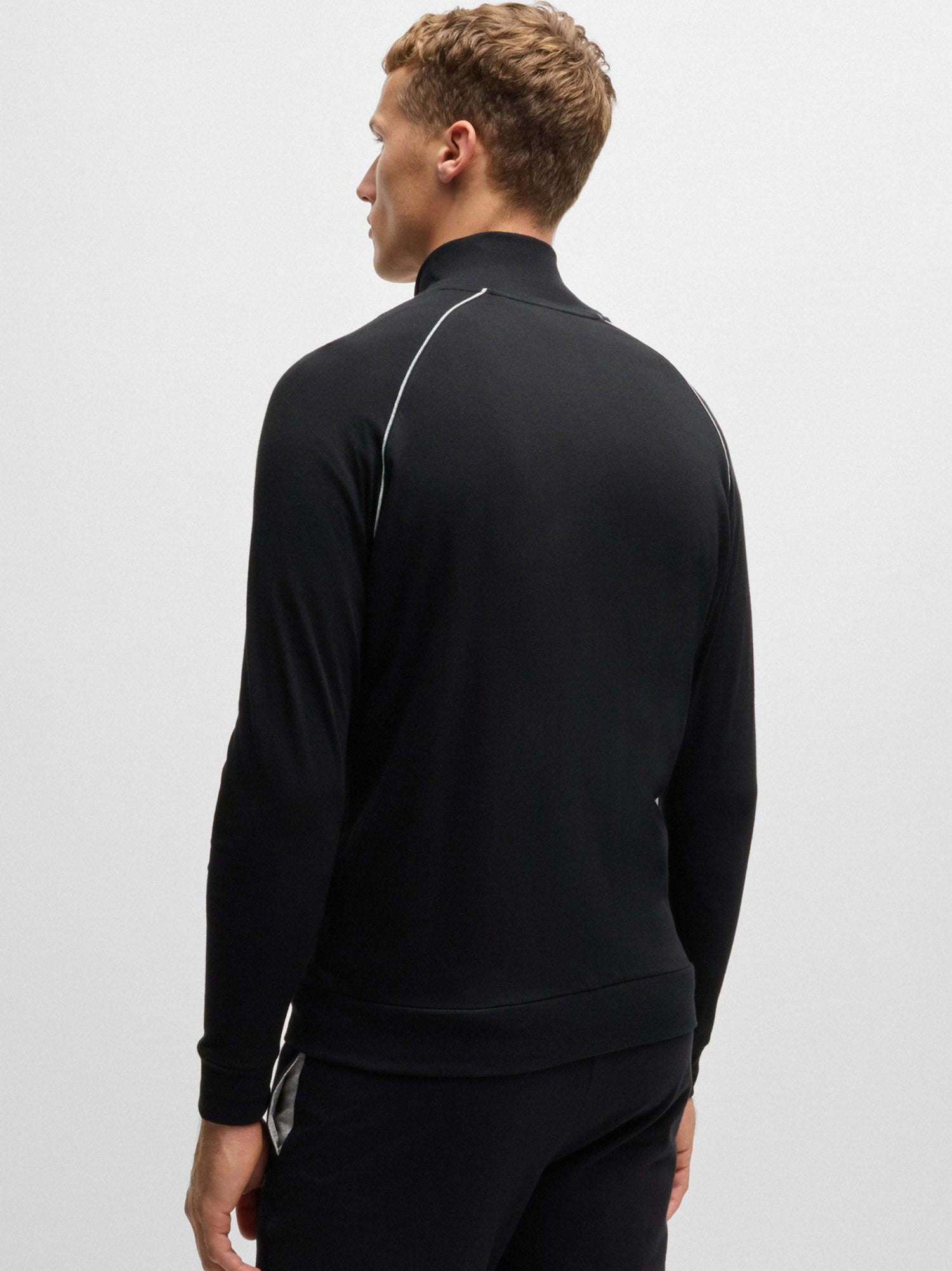 BOSS Men's Stretch Cotton Zip-Up Tracksuit Top