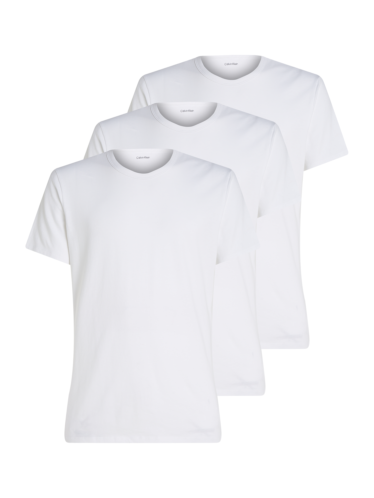 Calvin Klein Men's 3 Pack Crew Neck T-shirt - Cotton Microfiber Stretch
