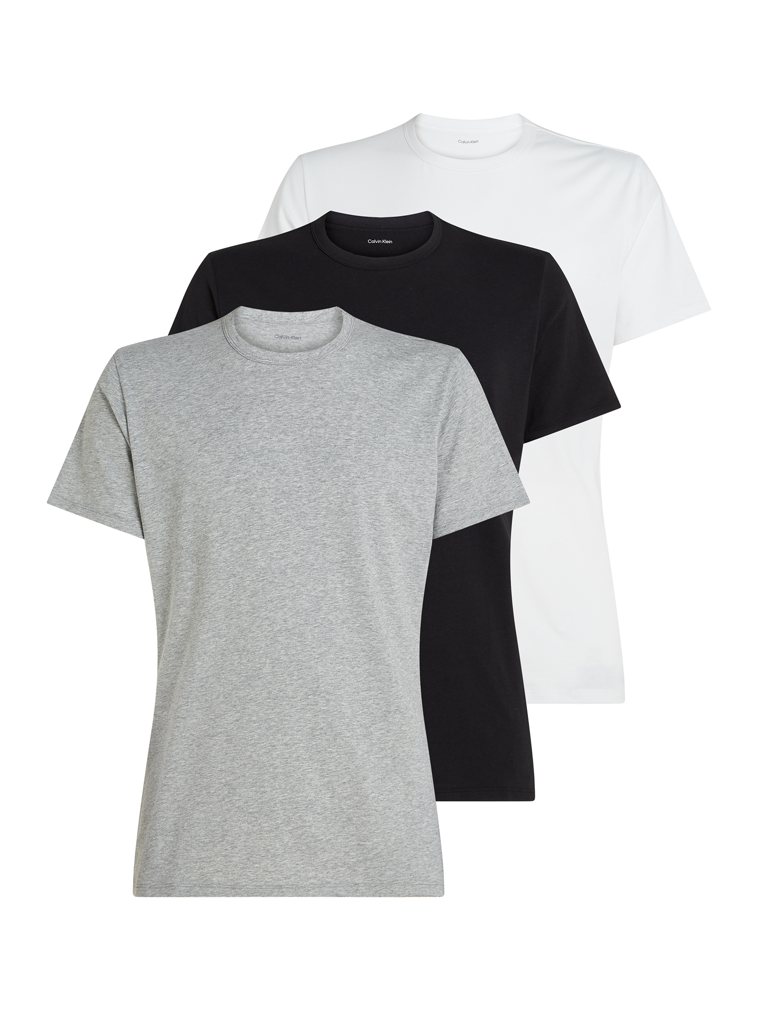 Calvin Klein Men's 3 Pack Crew Neck T-shirt - Cotton Microfiber Stretch
