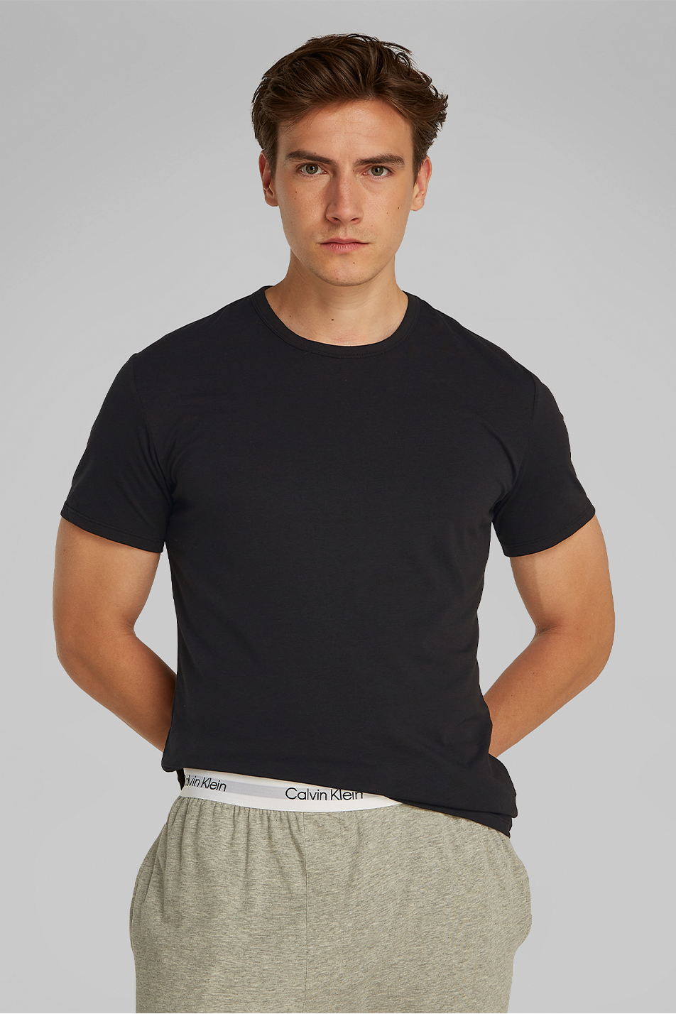 Calvin Klein Men's 3 Pack Crew Neck T-shirt - Cotton Microfiber Stretch