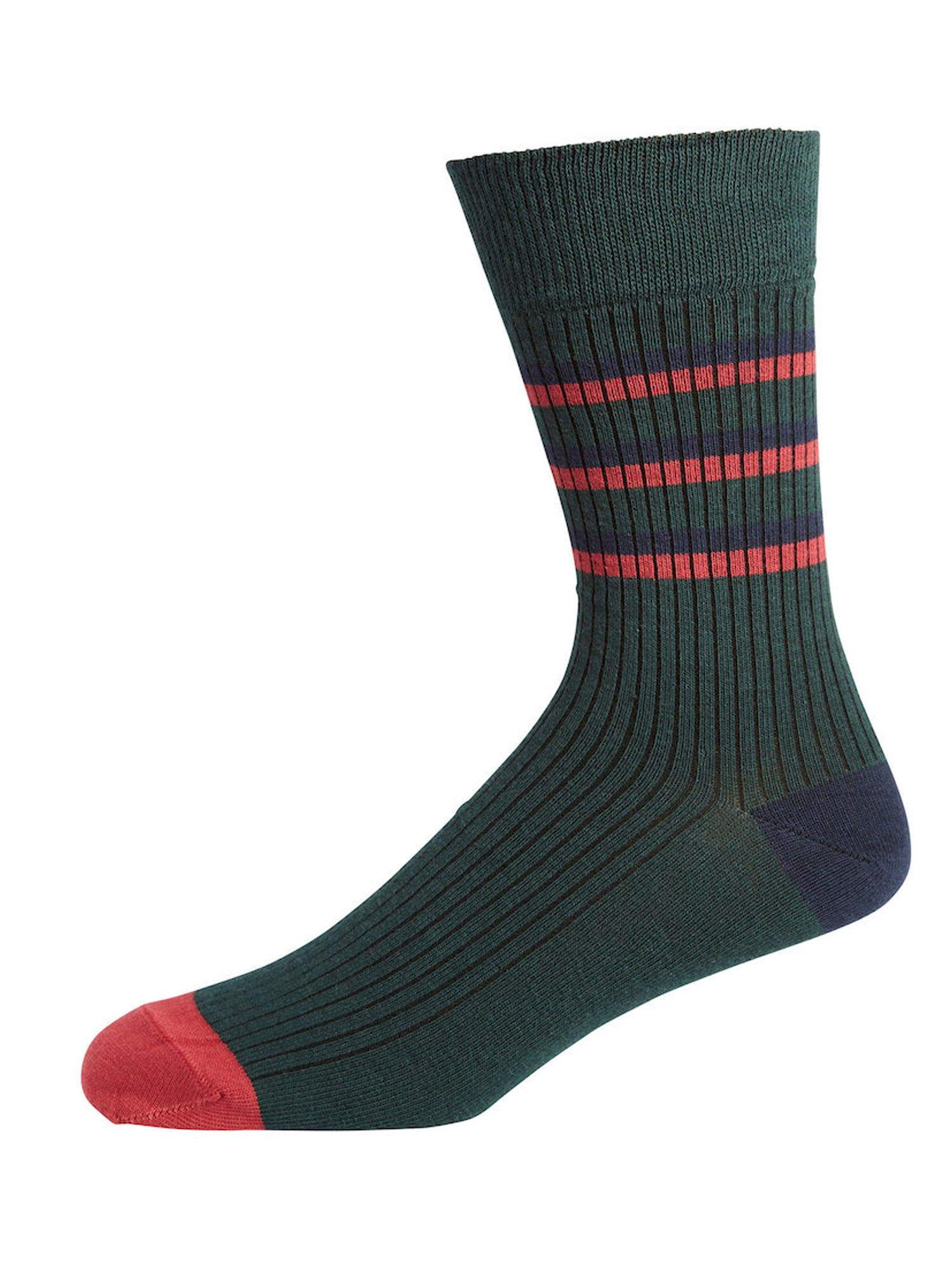 Democratique 3 Pack Men's Fine Rib & Fine Rib Stripe Sock