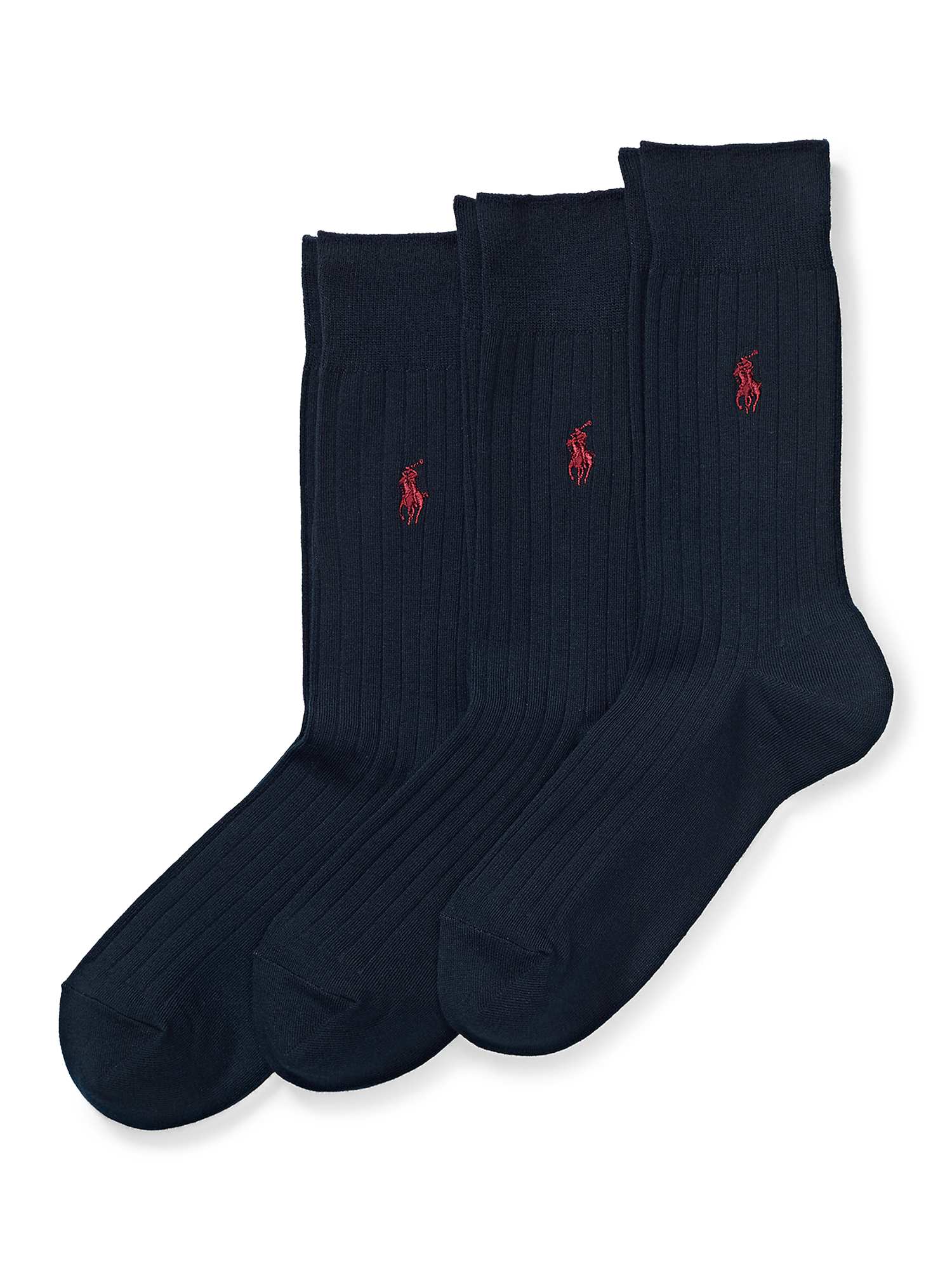 Polo Ralph Lauren Men's Egypt Rib Crew Navy 3 Pack Sock