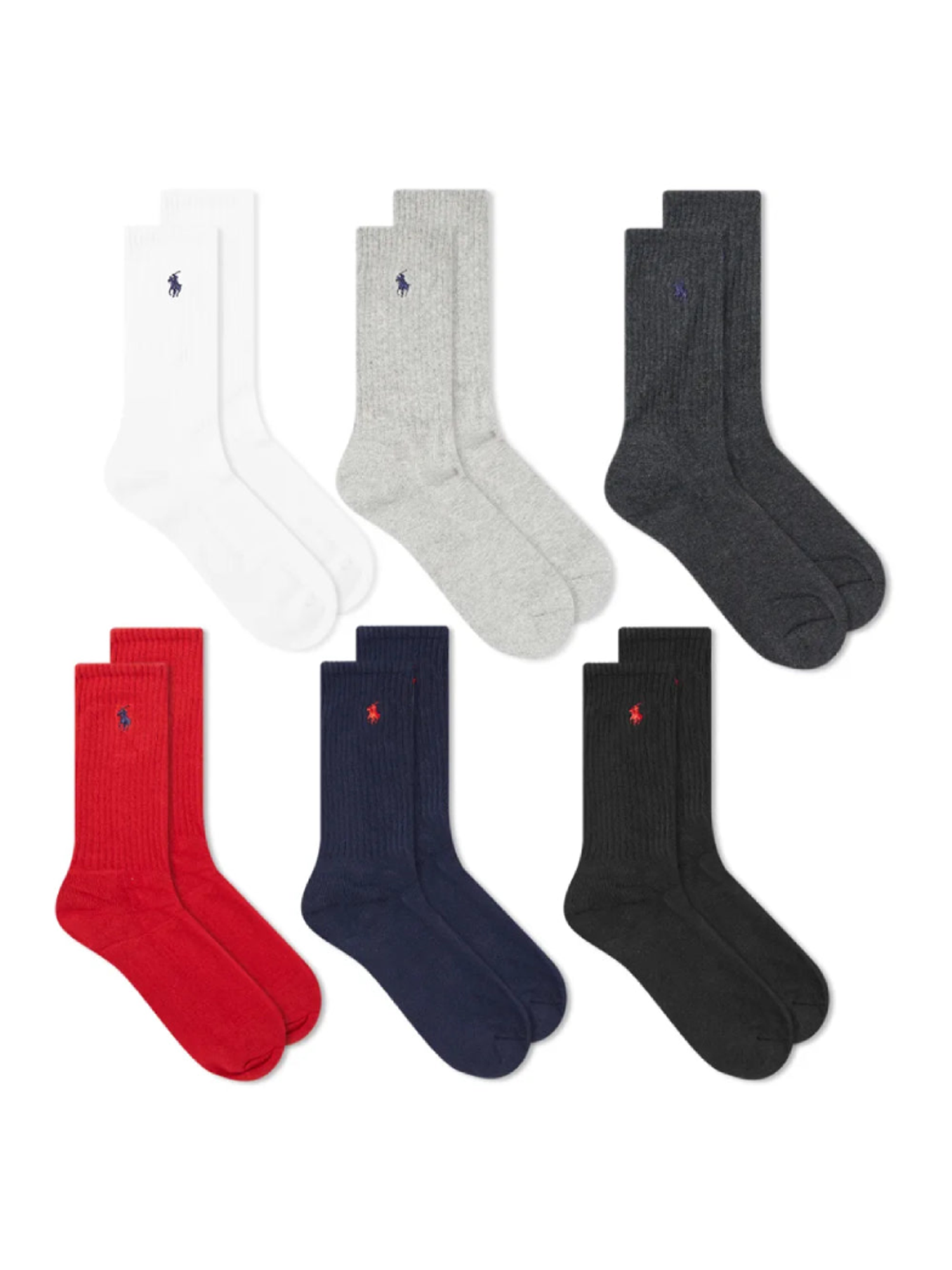 Polo Ralph Lauren Men's 6 Pack Crew Sock