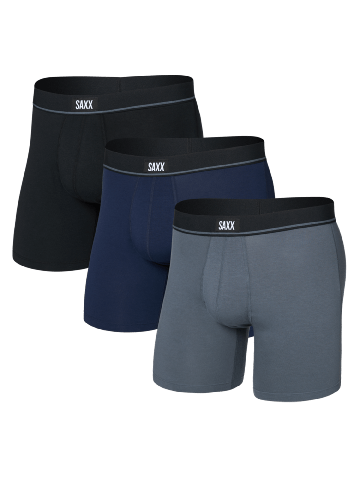 Saxx Men's 3 Pack Boxer Brief Essential Cotton Fly