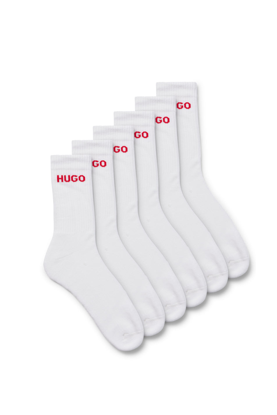 HUGO 6 Pack Men's Rib Logo Sock