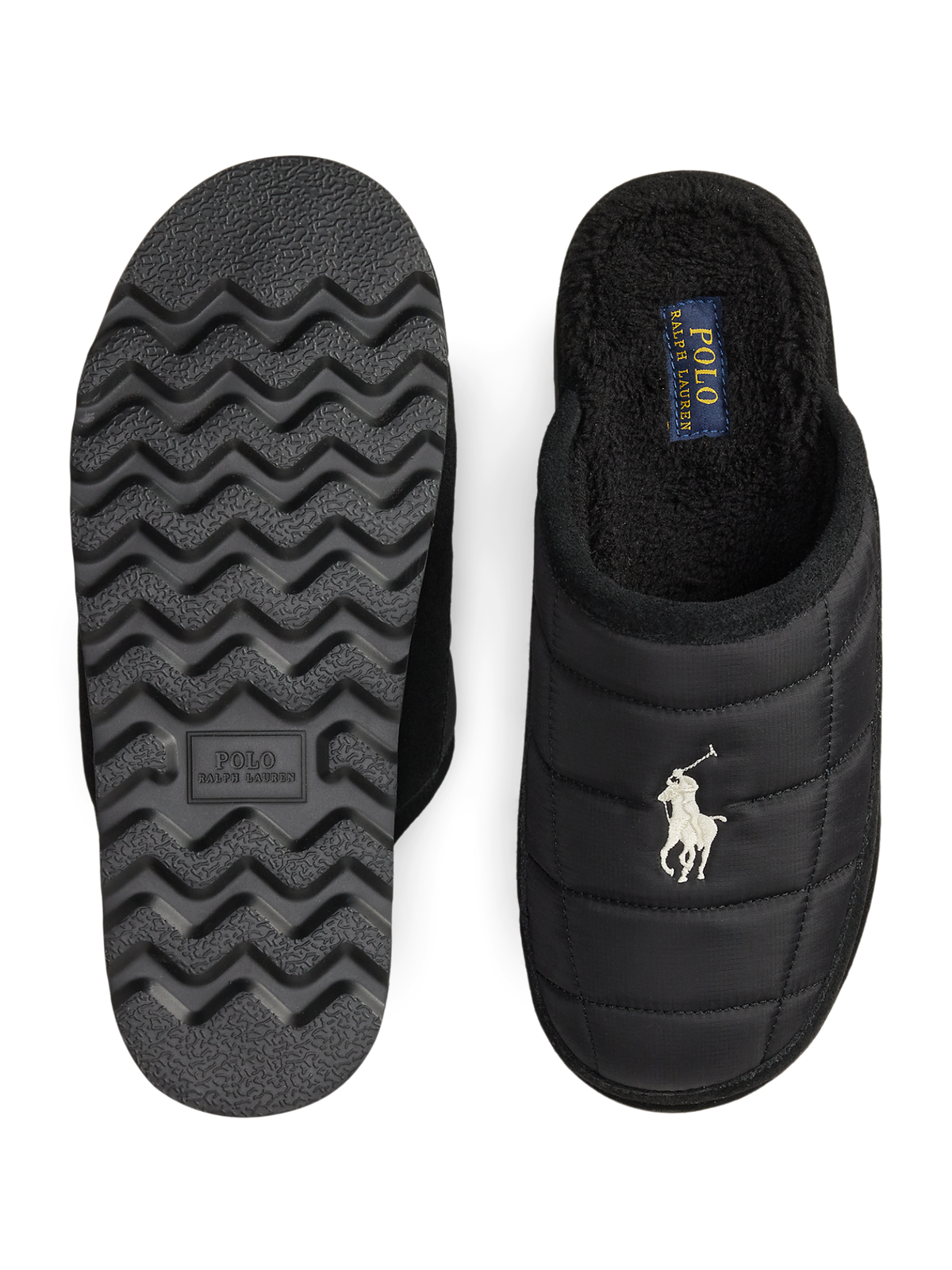 Polo Ralph Lauren Reade Suede-Trim Quilted Scuff Slipper