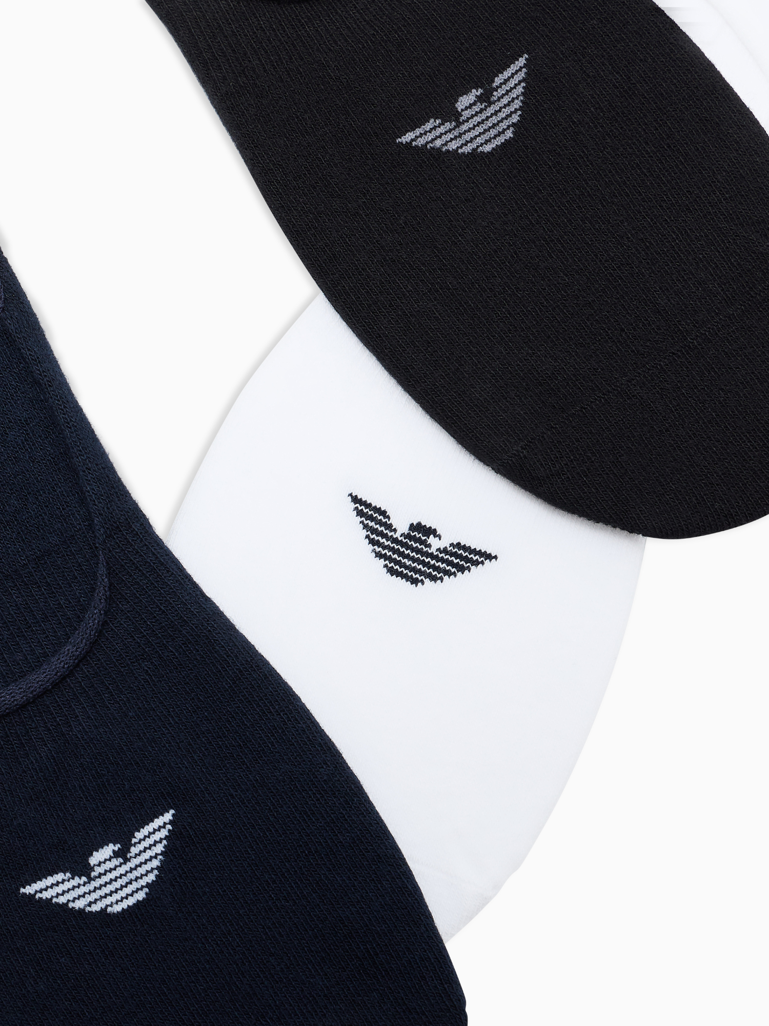 Emporio Armani Casual Cotton 3-Pack Footie Socks