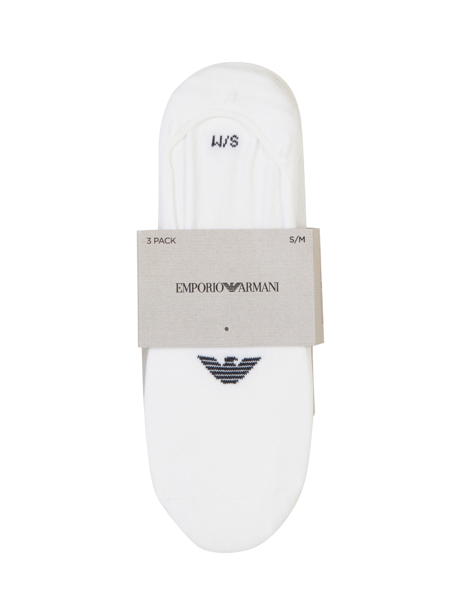 Emporio Armani Casual Cotton 3-Pack Footie Socks