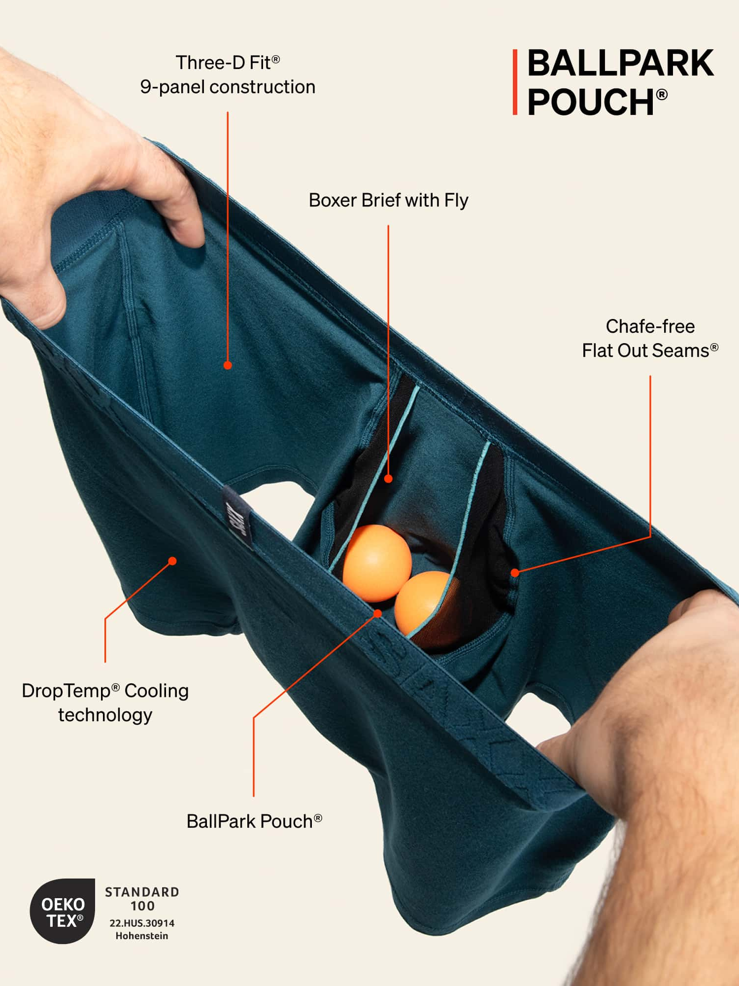 SAXX Droptemp Cooling Cotton Boxer Brief Fly 2Pk