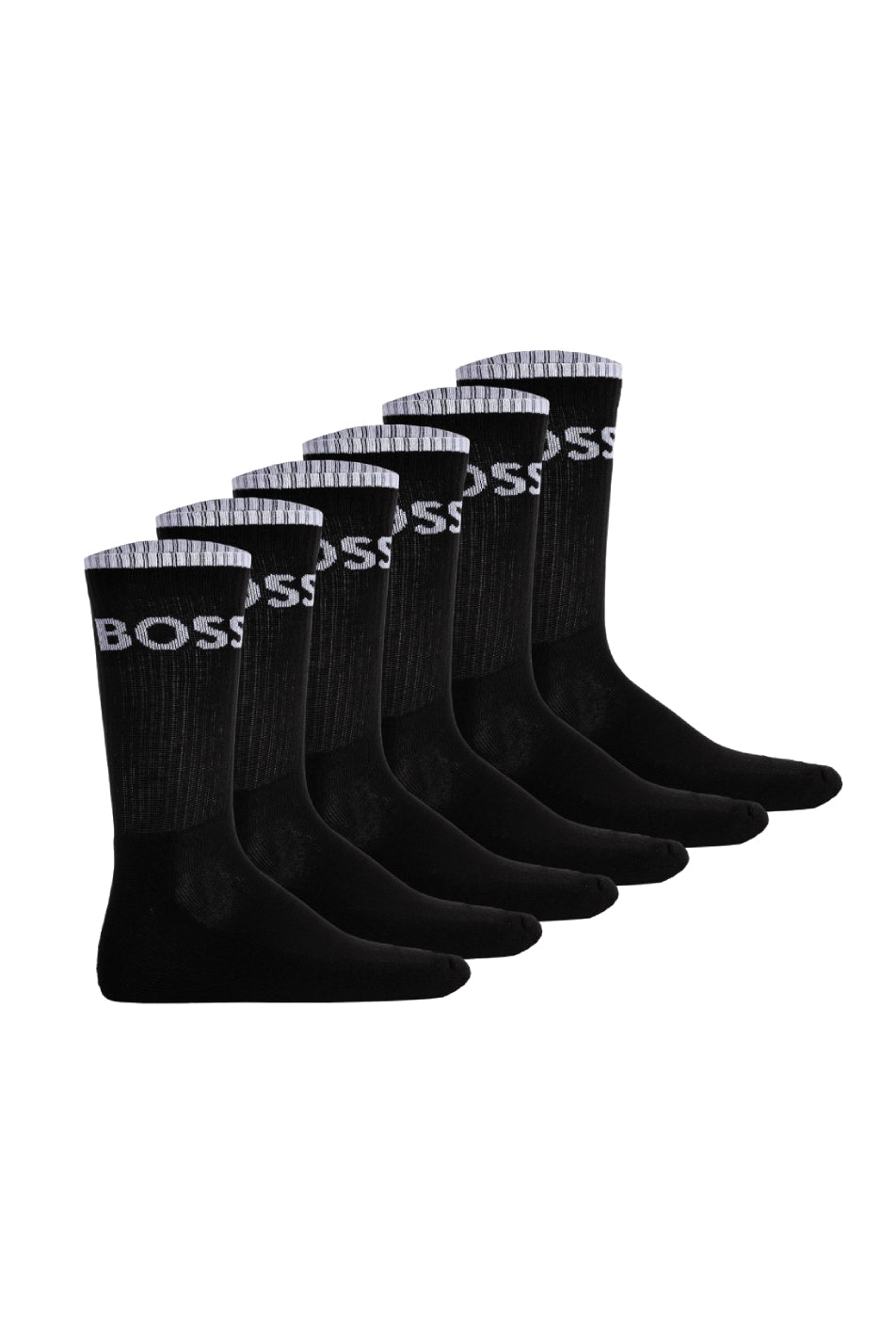 BOSS 6 Pack Men's Stripe Sock