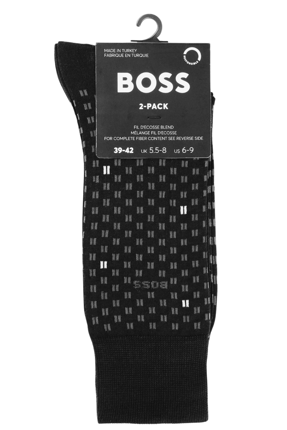 Boss 2 Pack Men's Mini Tile Sock