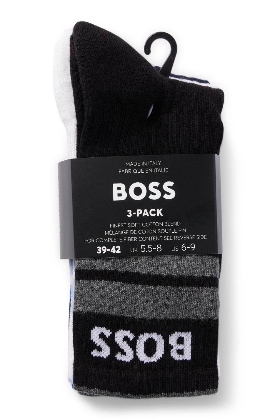 Boss 3 Pack Men's Rib Stripe Sock — Pants & Socks