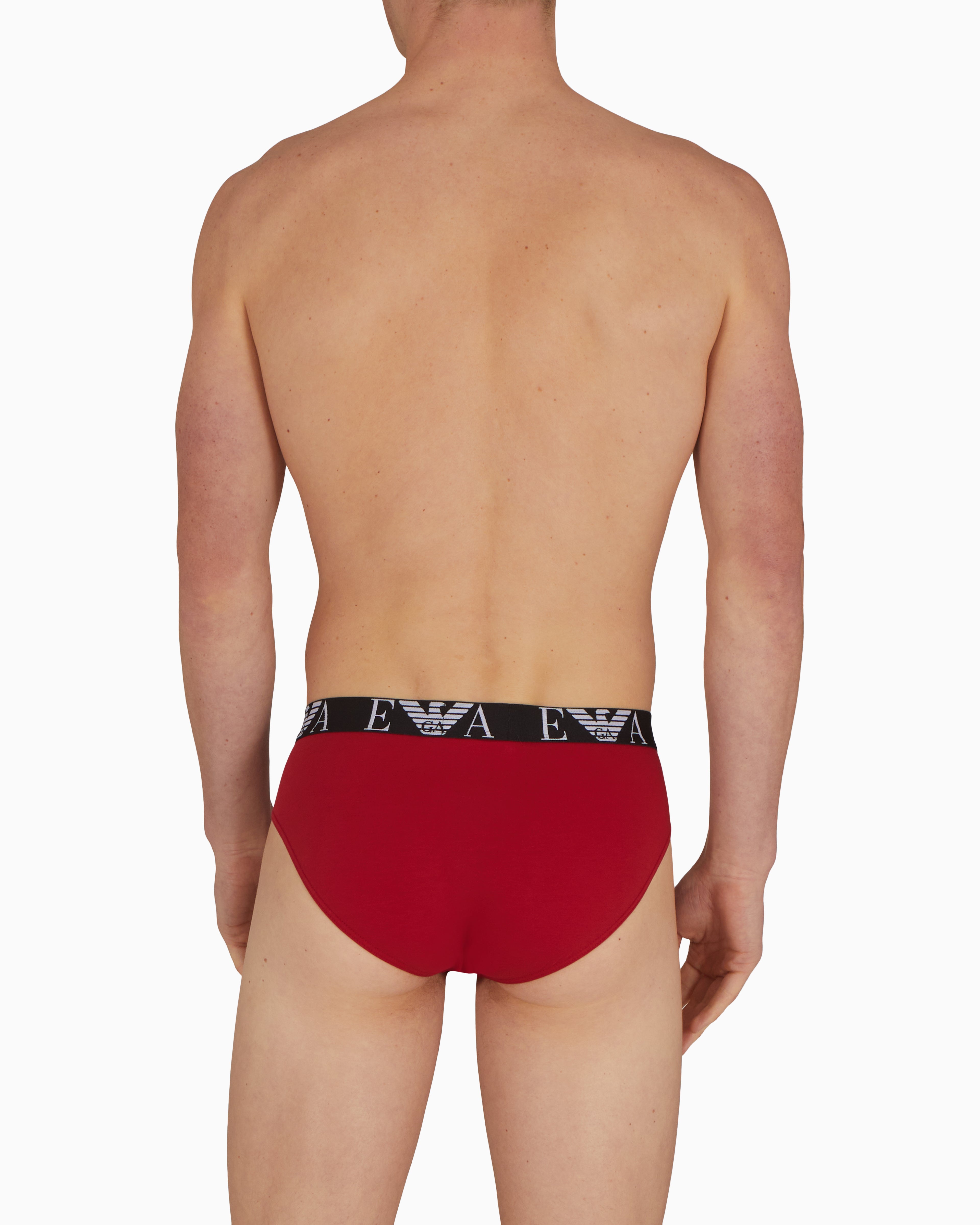 EMPORIO ARMANI Underwear EW000403_AF10881 2 枚セット Two-pack of ASV organic-cotton briefs with logo waistband