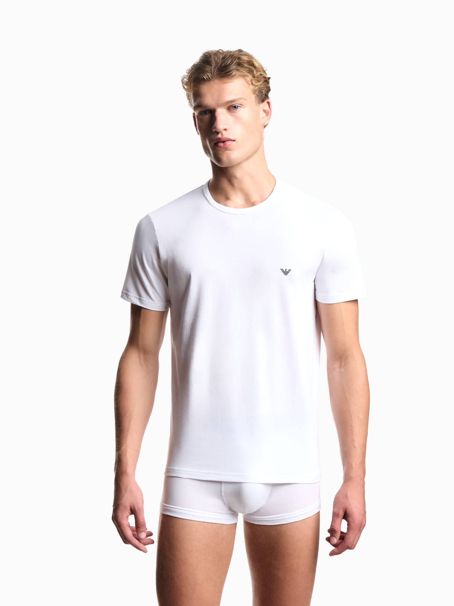 Emporio Armani Stretch Cotton Jersey 2-Pack Crew Neck T-Shirt