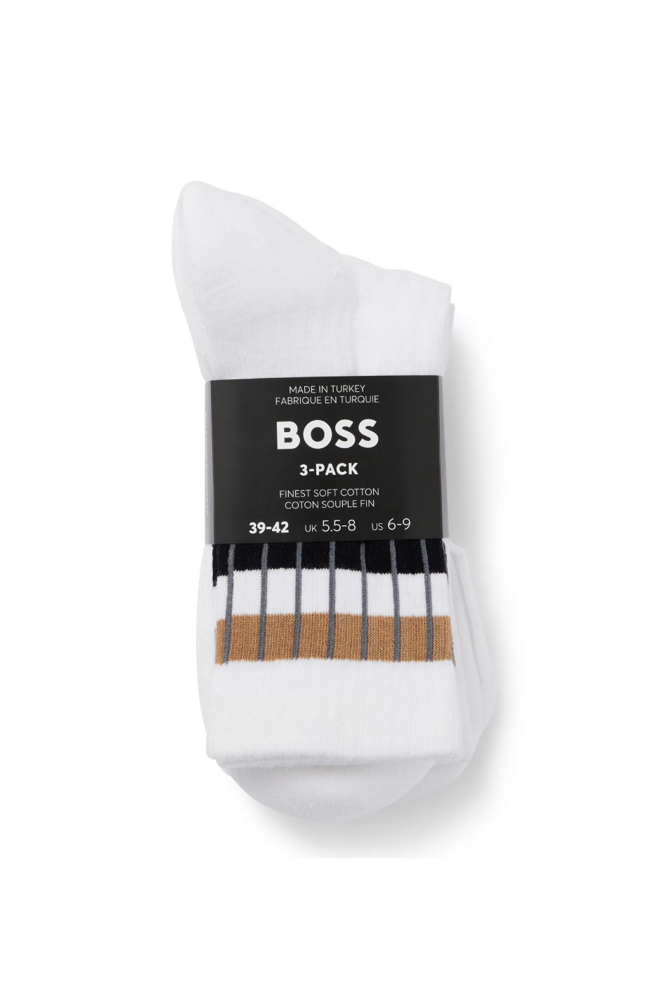 Boss 3 Pack QS Rib Stripe Sock