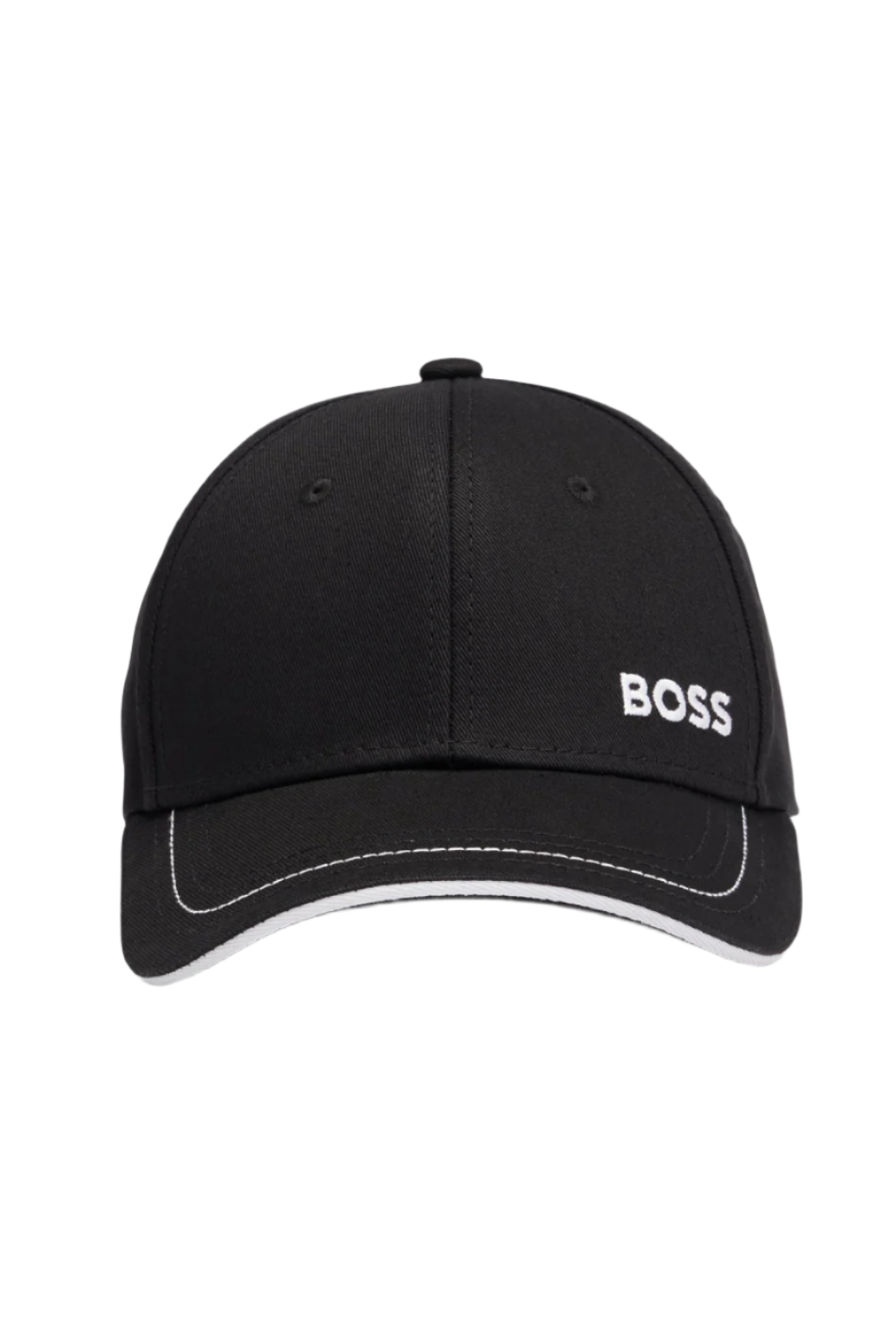 BOSS Black Cotton-Twill Cap With Embroidered Logo and Metal Buckle