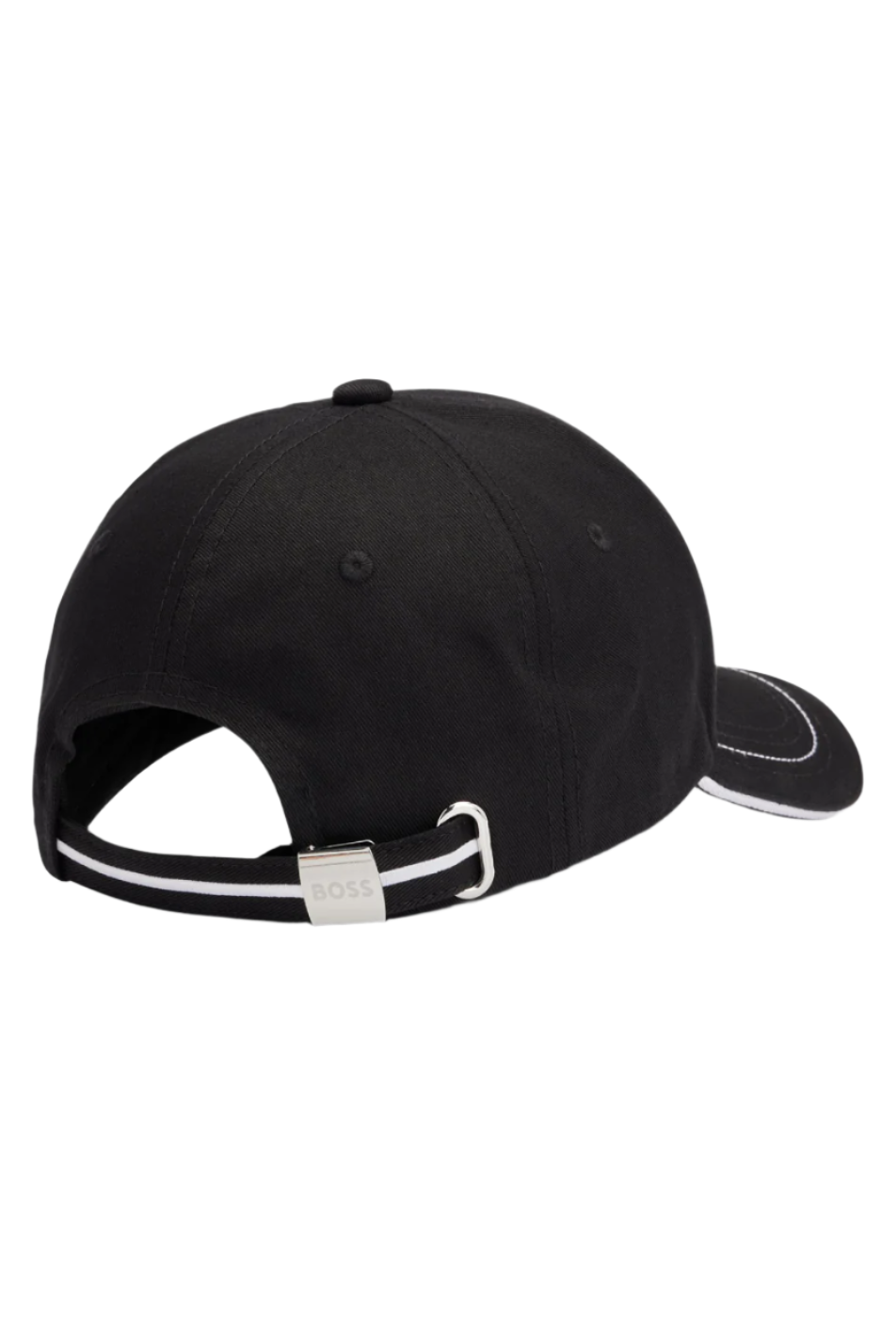 BOSS Black Cotton-Twill Cap With Embroidered Logo and Metal Buckle