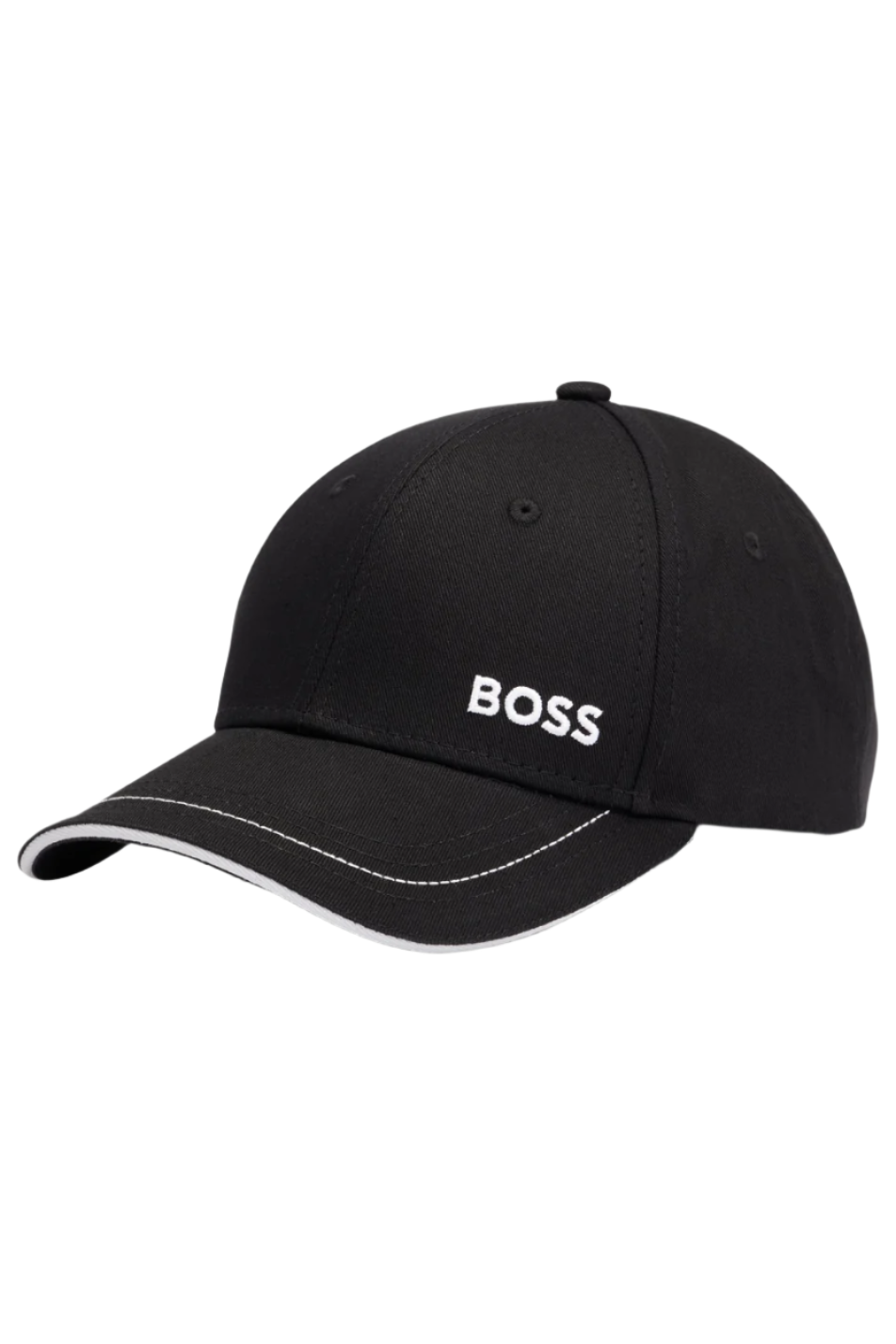 BOSS Black Cotton-Twill Cap With Embroidered Logo and Metal Buckle