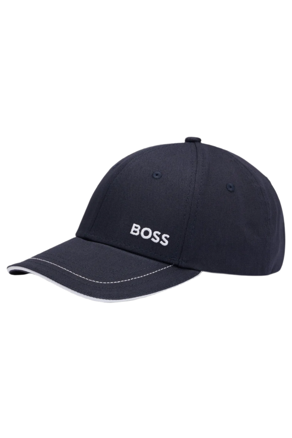 BOSS Navy Cotton-Twill Cap With Embroidered Logo and Metal Buckle