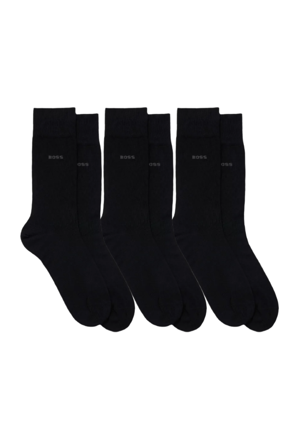 BOSS 6 Pack Men's Black Bamboo Sock