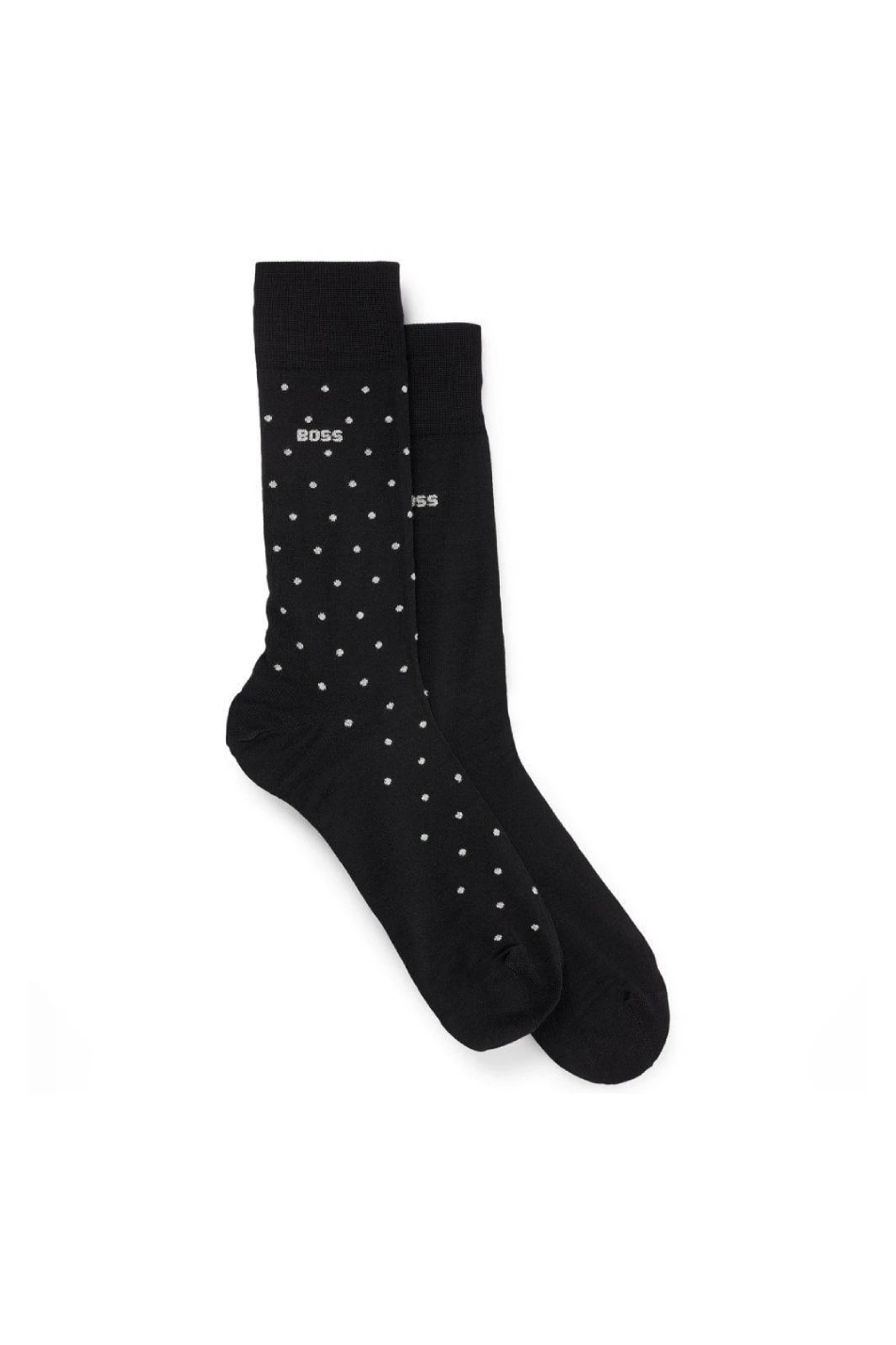 Boss 2 Pack Men's Gift Set Black & Silver Dot Socks