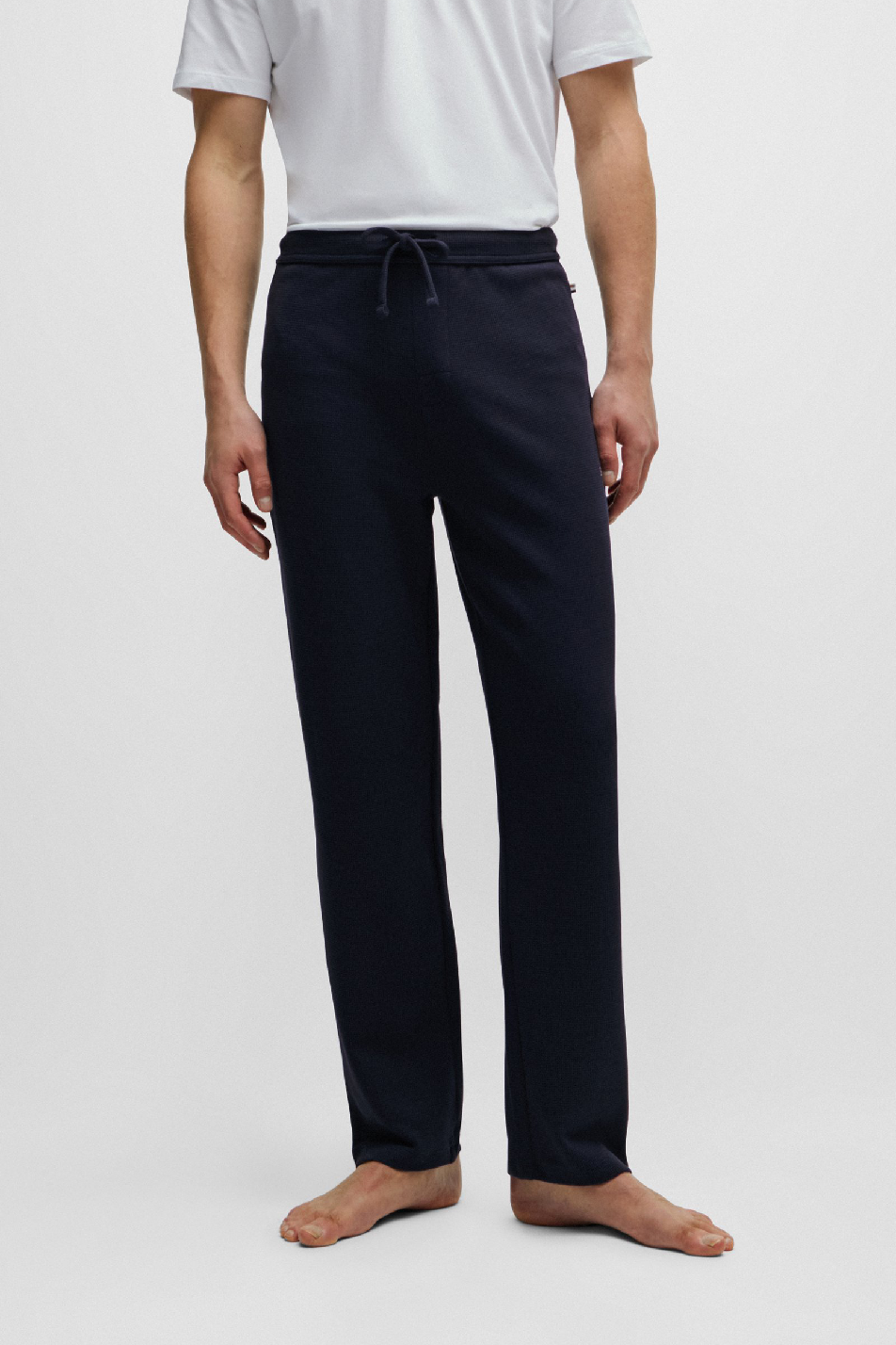 BOSS Men's Waffle Straight Leg Jogger Navy