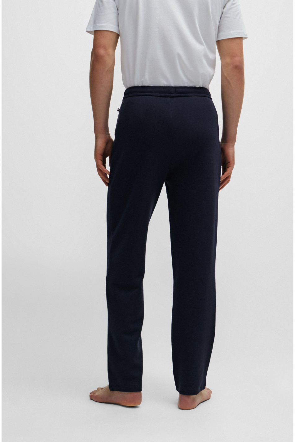 BOSS Men's Waffle Straight Leg Jogger Navy