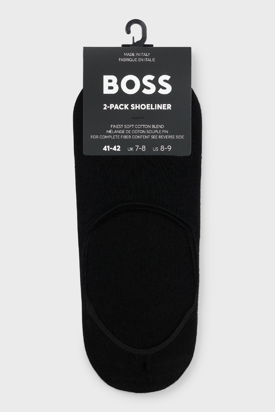 BOSS Men's 2 Pack No Show Sock Black