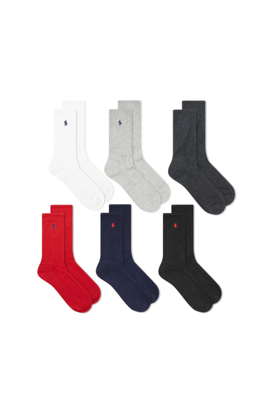 Polo Ralph Lauren Men's 6 Pack Crew Sock