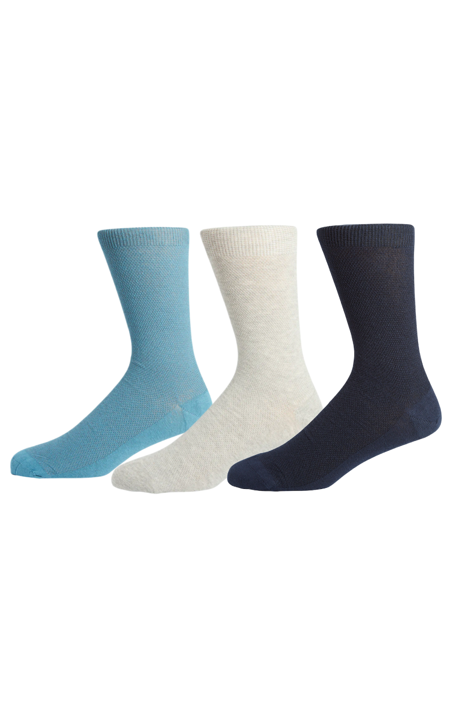 Democratique 3 Pack Men's Champagne Pique Sock