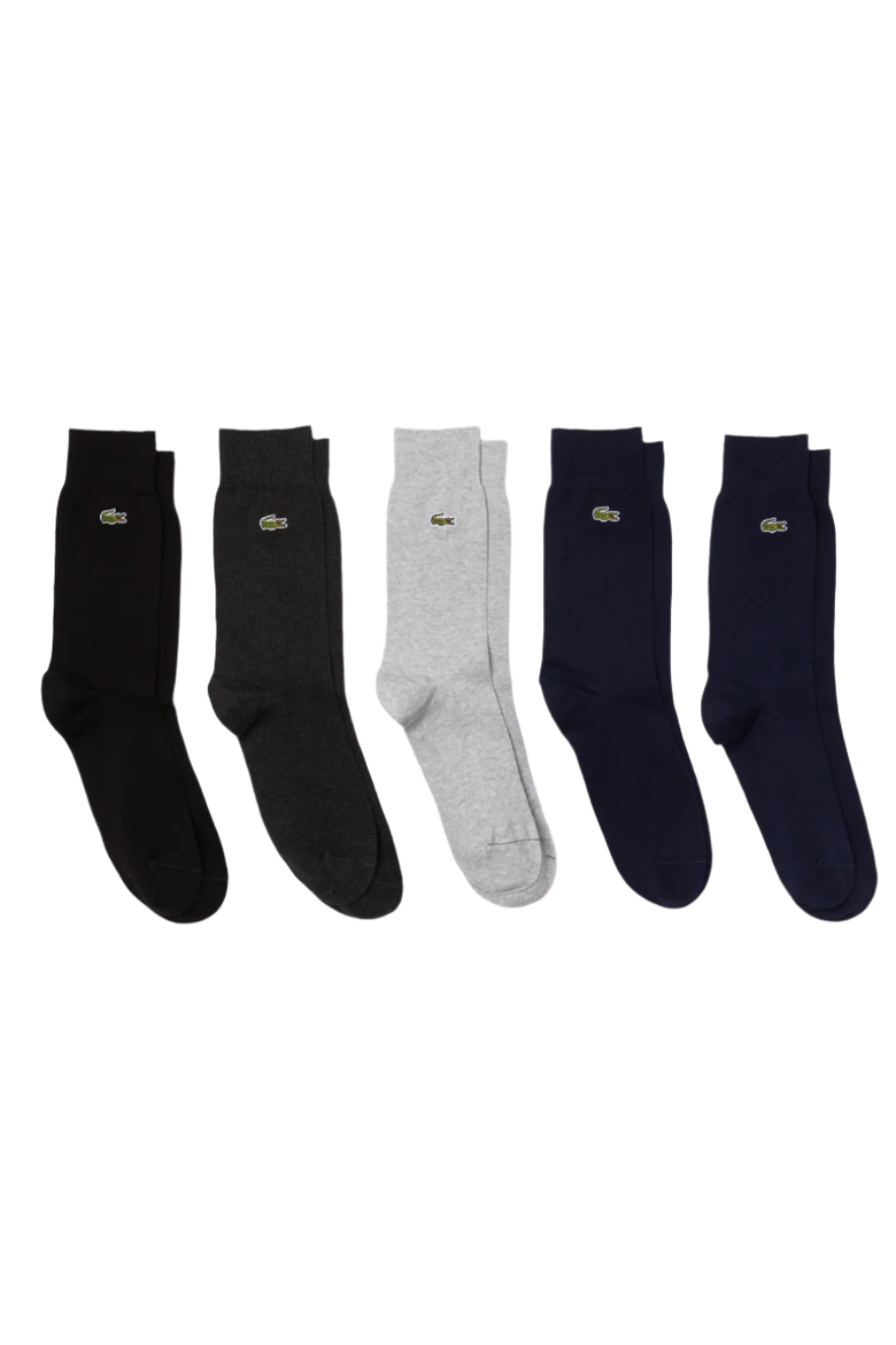 Lacoste 5 Pack Unisex High-Cut Cotton Piqué Socks