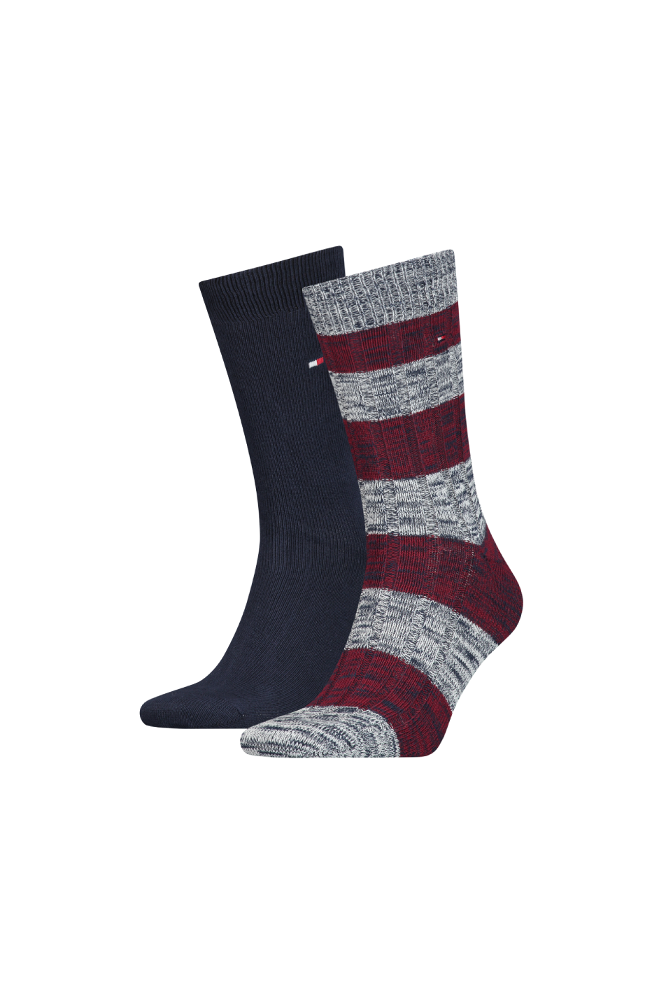 Tommy Hilfiger 2 Pack Men's Mouline Rugby Boot Sock