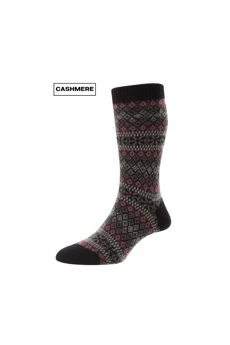 Pantherella Men's Sherborne Fair Isle Cashmere Sock