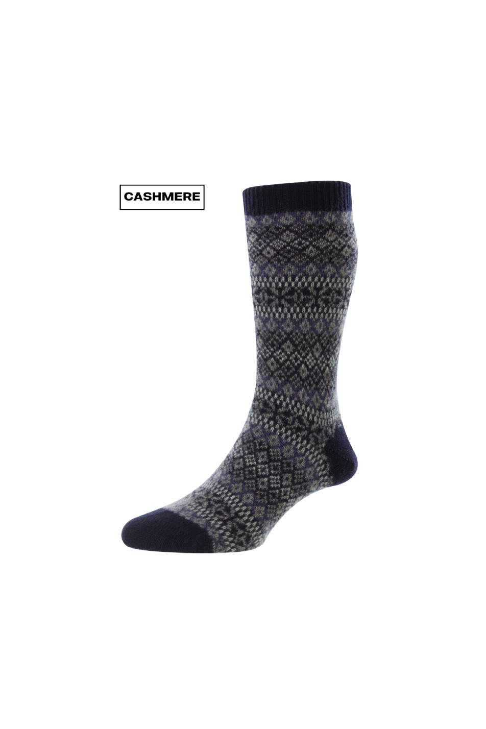 Pantherella Men's Sherborne Fair Isle Cashmere Sock