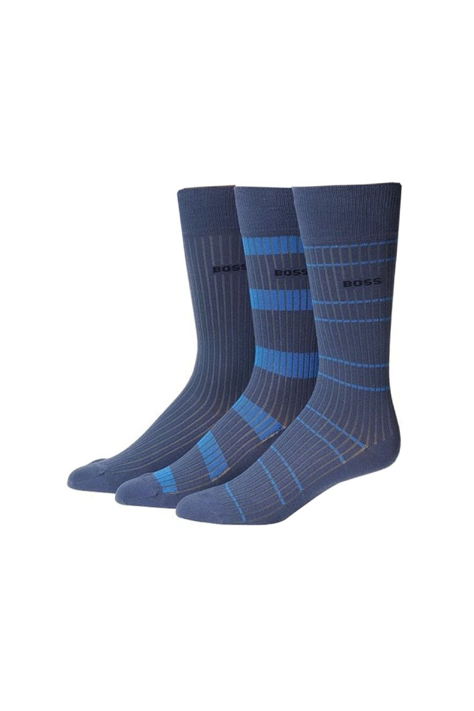 BOSS 3 Pack Men's Fine Rib Socks