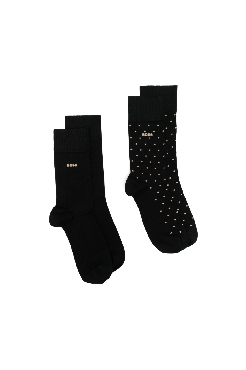 Boss 2 Pack Men's Gift Set Black & Gold Dot Socks