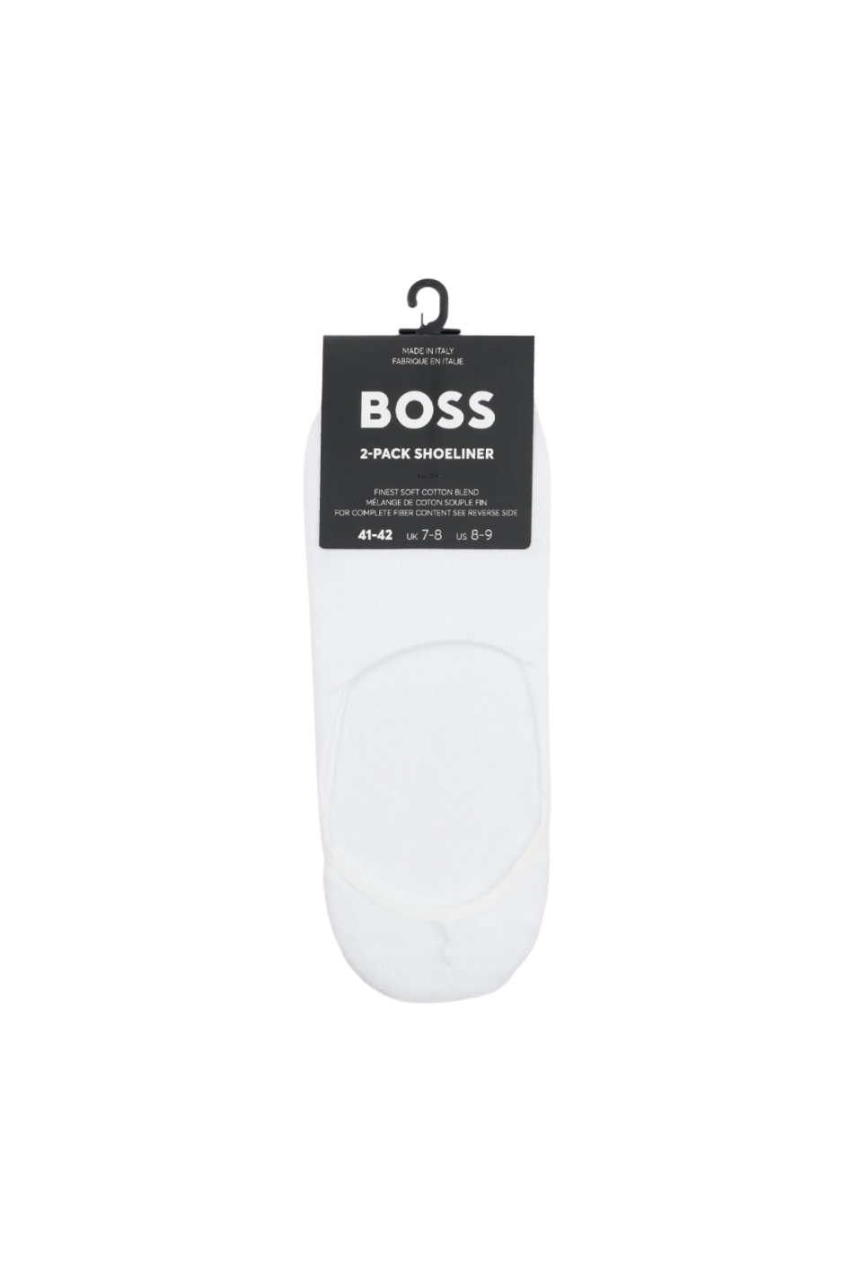 BOSS Men's 2 Pack Invisible Sock White