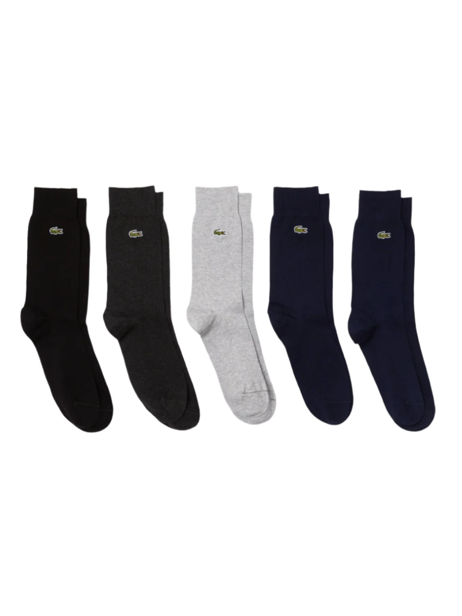 Lacoste 5 Pack Unisex High-Cut Cotton Piqué Socks